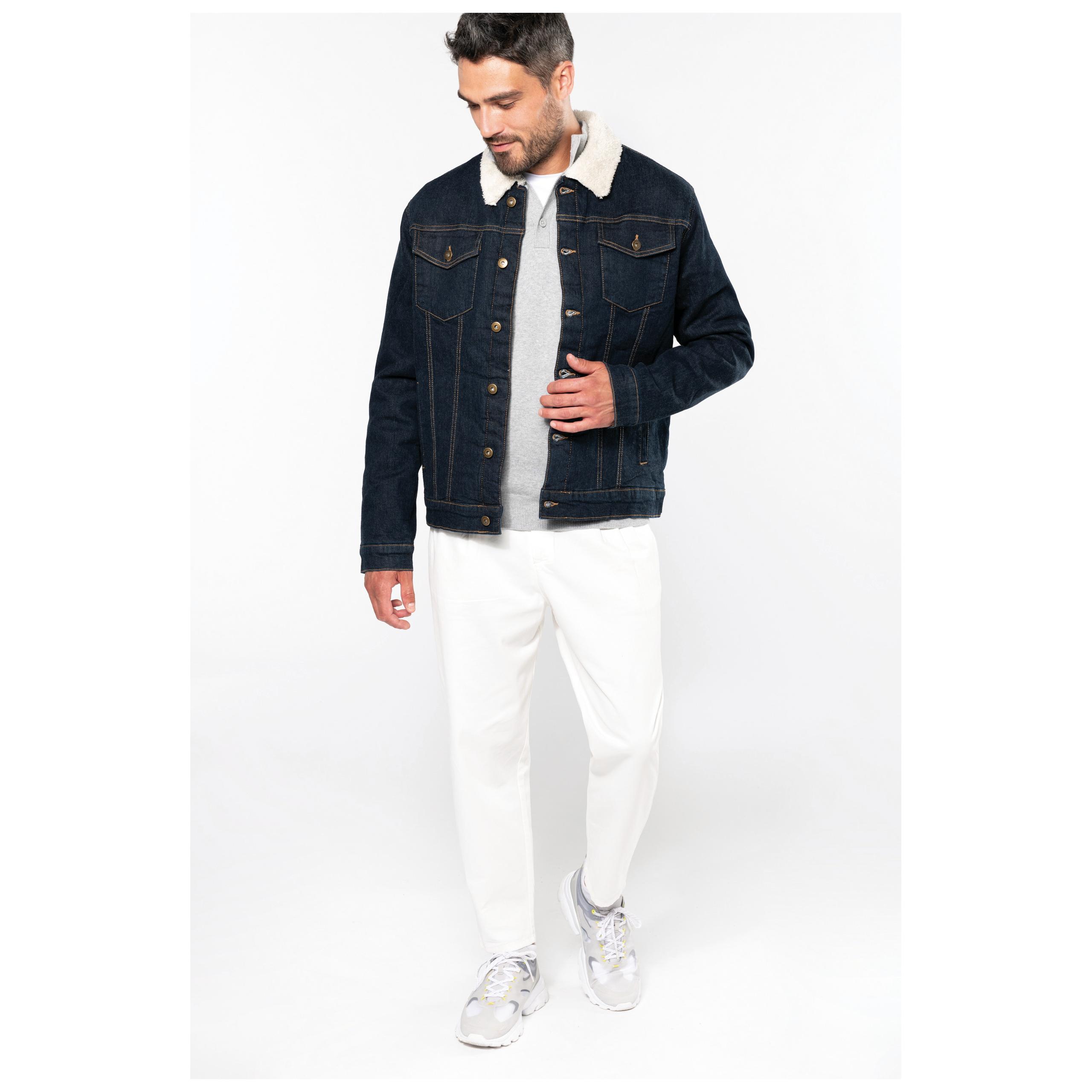 Kariban - Veste denim doublée sherpa homme - Blue Rinse - S