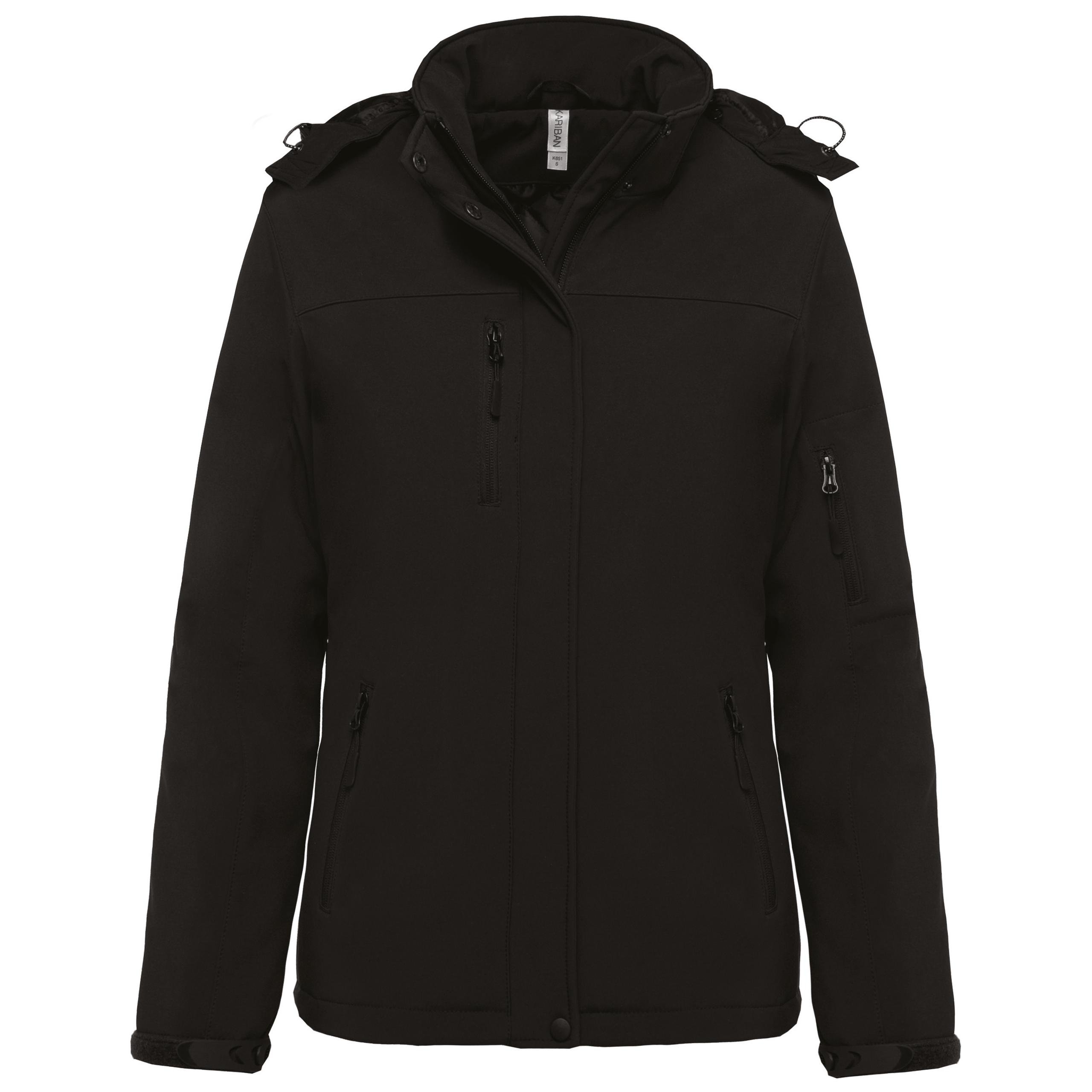 Kariban - Parka softshell doublée capuche femme - Black - XS