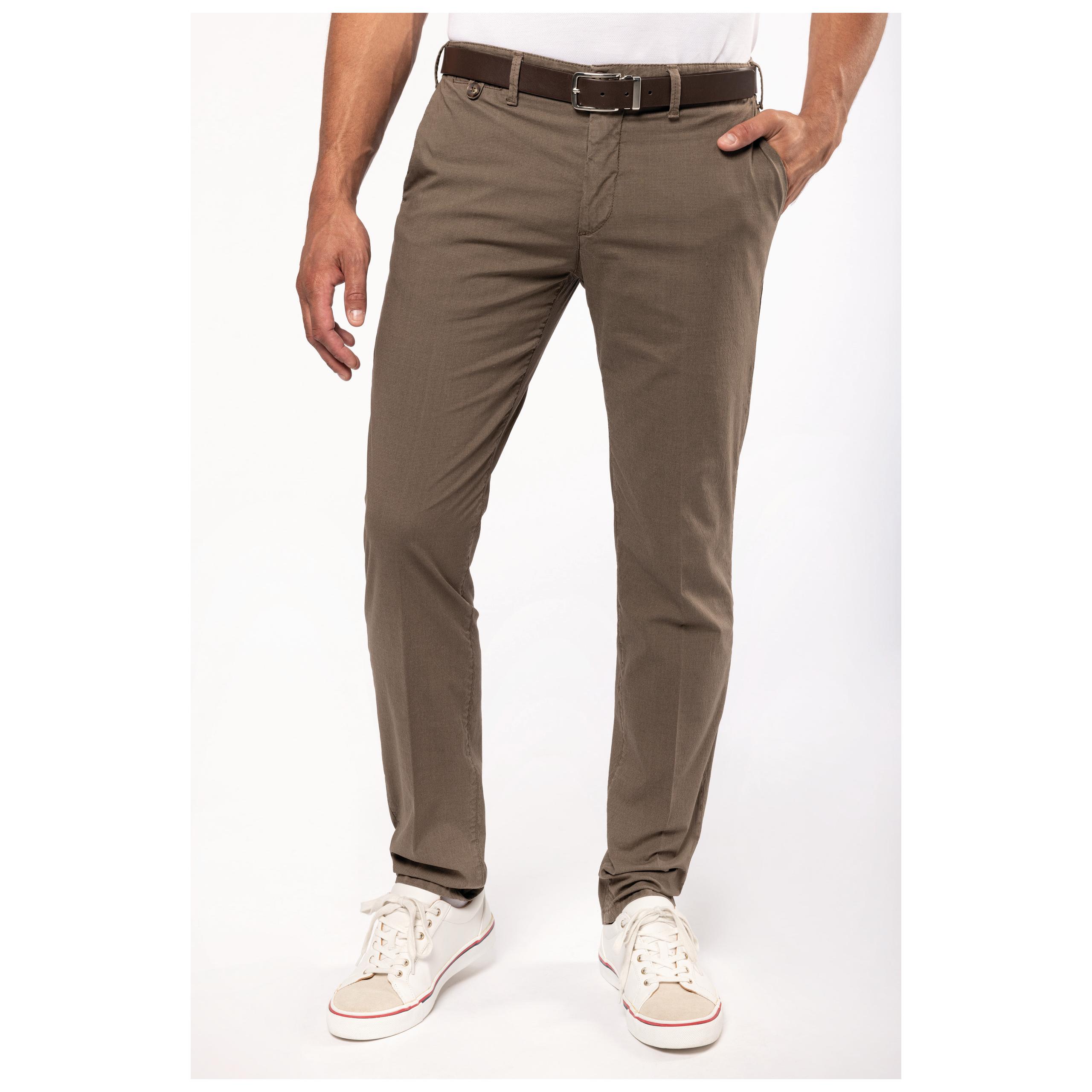 Kariban - Pantalon chino homme - Washed Brown - 36 FR