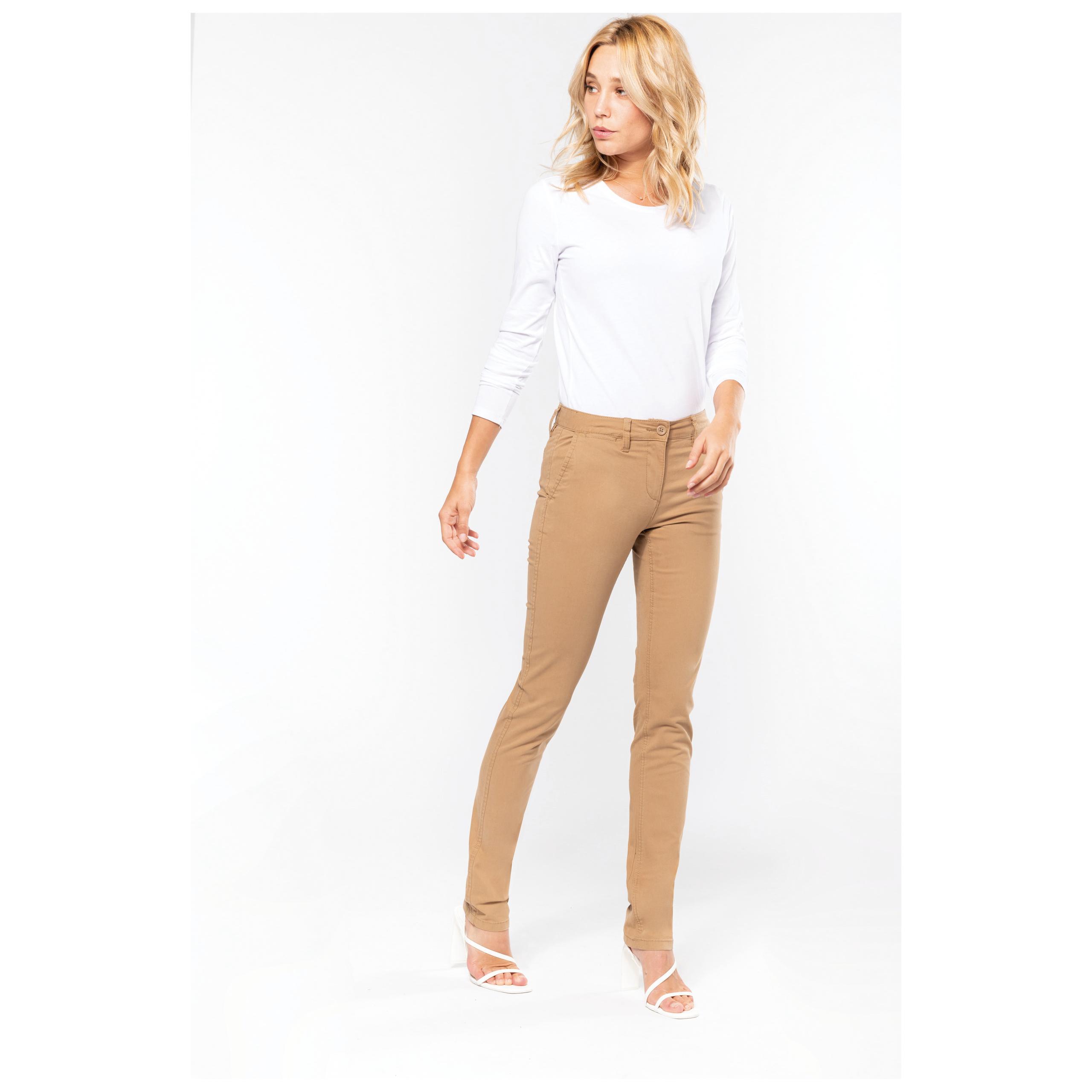 Kariban - Pantalon chino femme - Beige - 34 FR