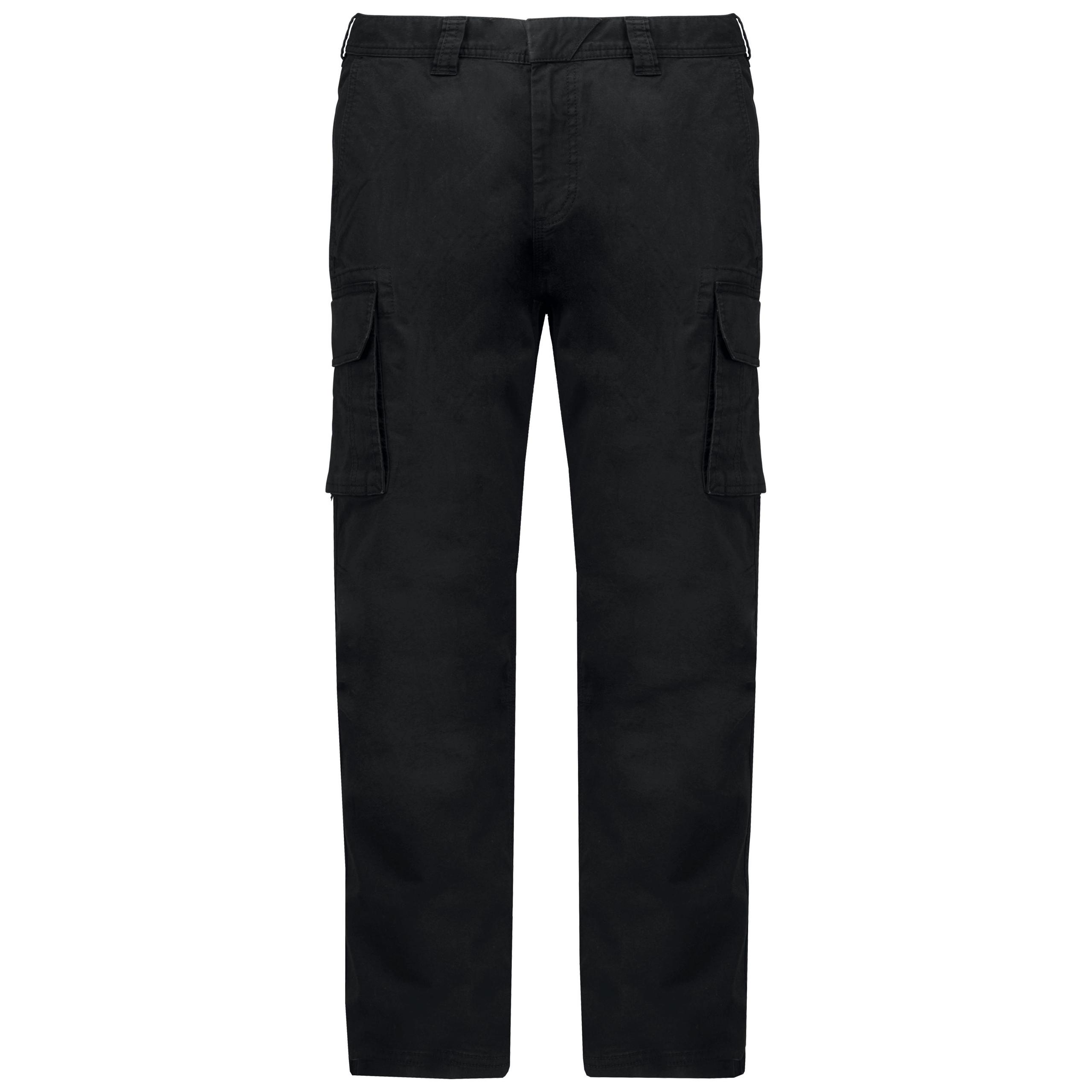 Kariban - Pantalon multipoches homme - Black - 38 FR