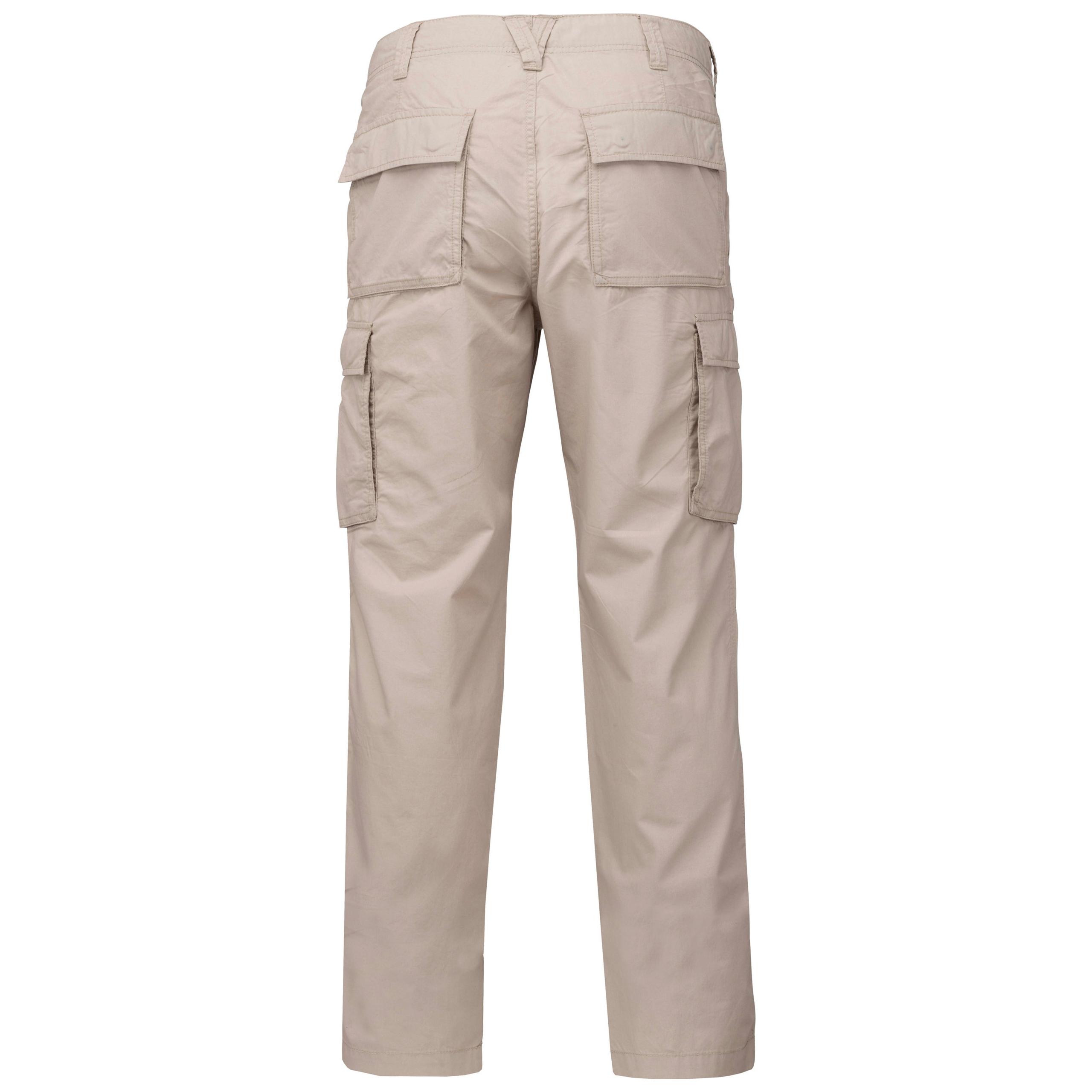 Kariban - Pantalon léger multipoches homme - Beige - 38 FR