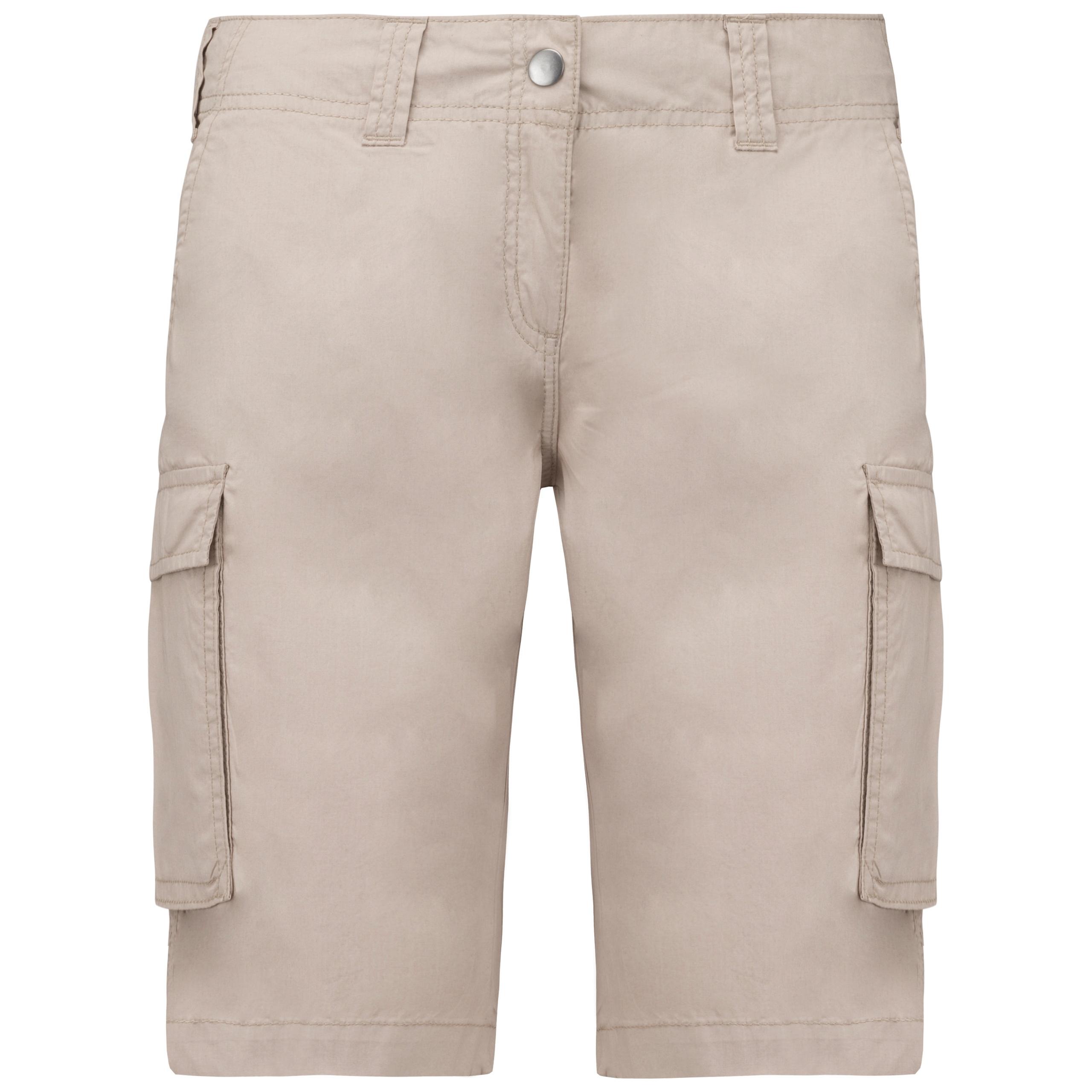 Kariban - Bermuda léger multipoches femme - Beige - 34 FR