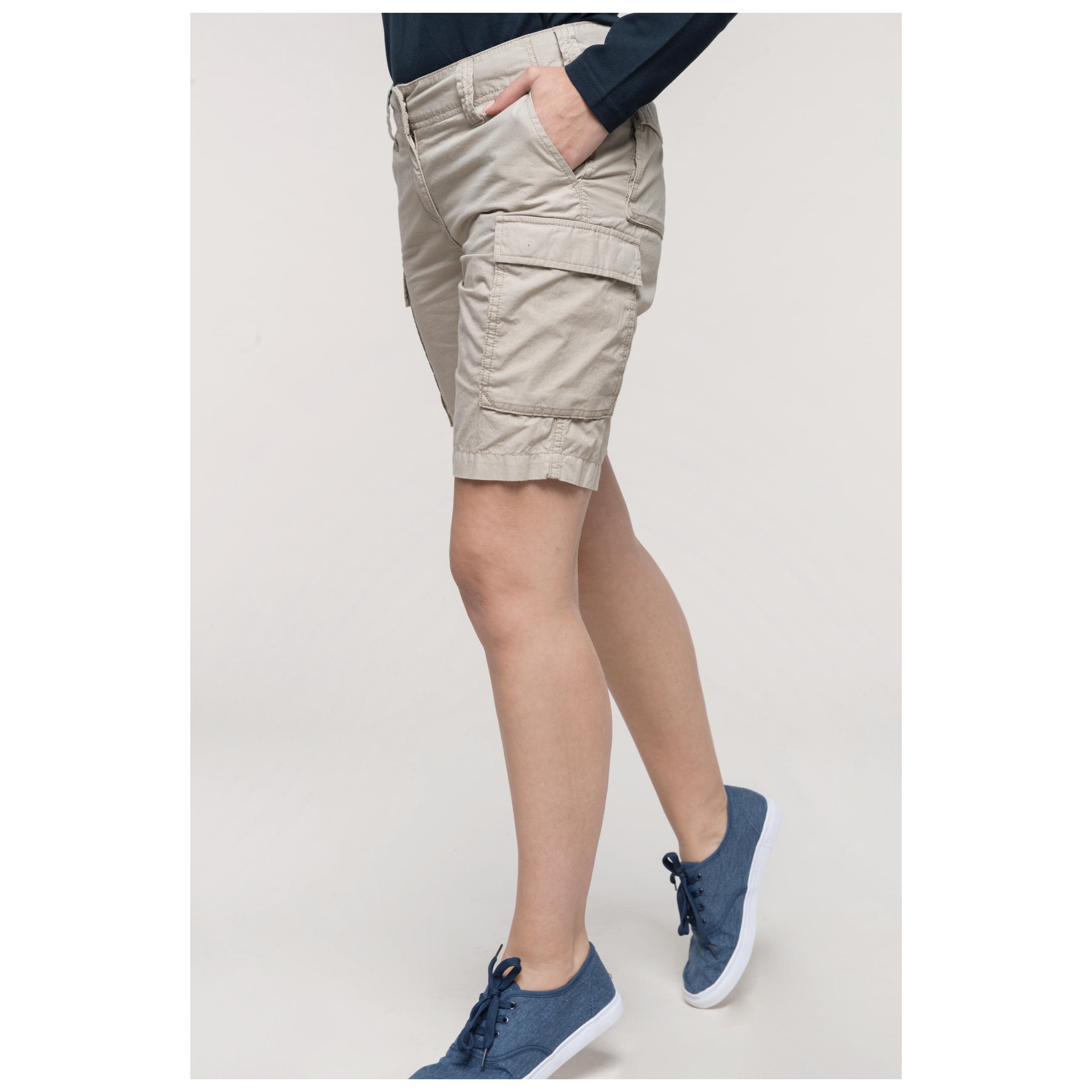 Kariban - Bermuda léger multipoches femme - Beige - 34 FR