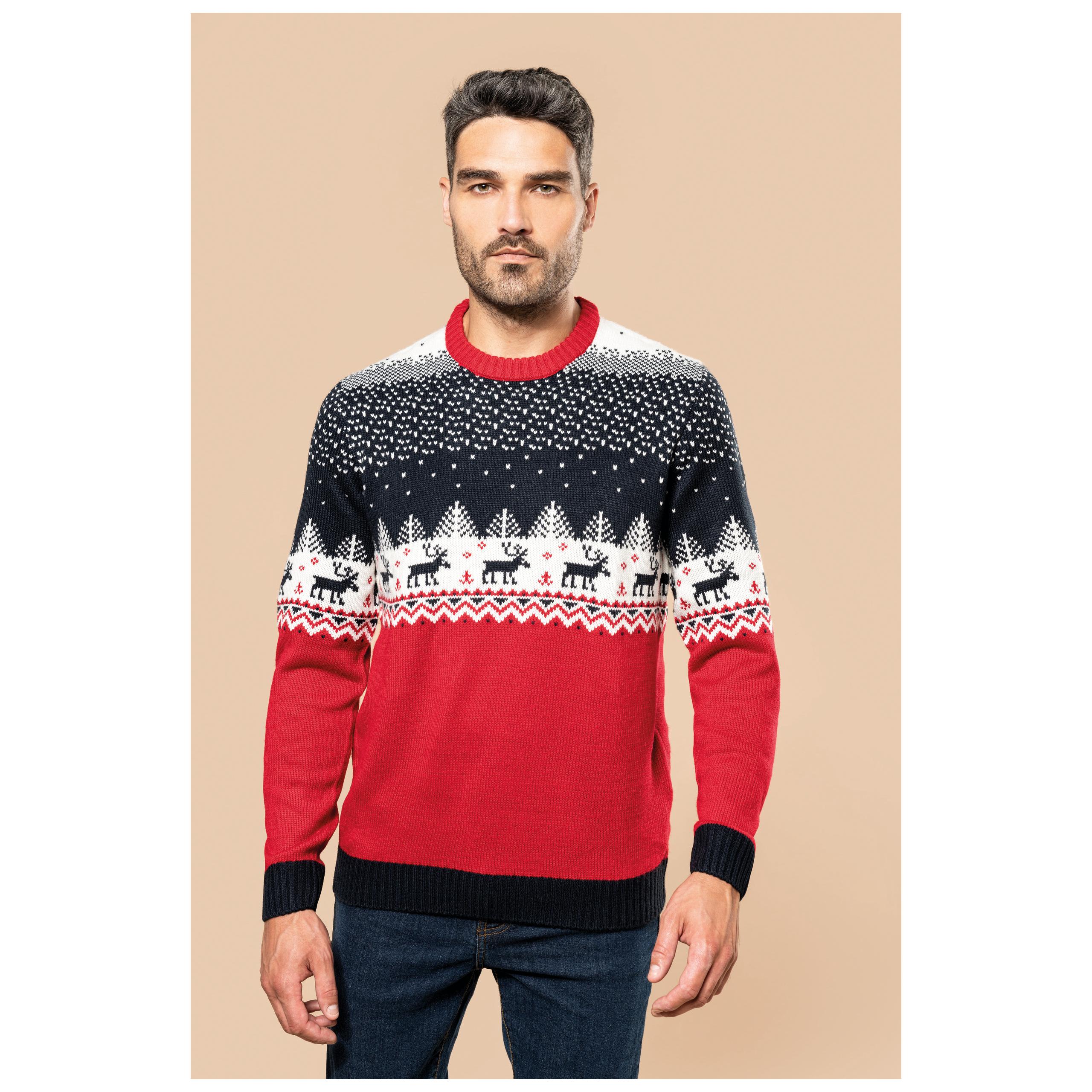 Kariban - Pullover col rond de Noël unisexe - Night Navy - XS