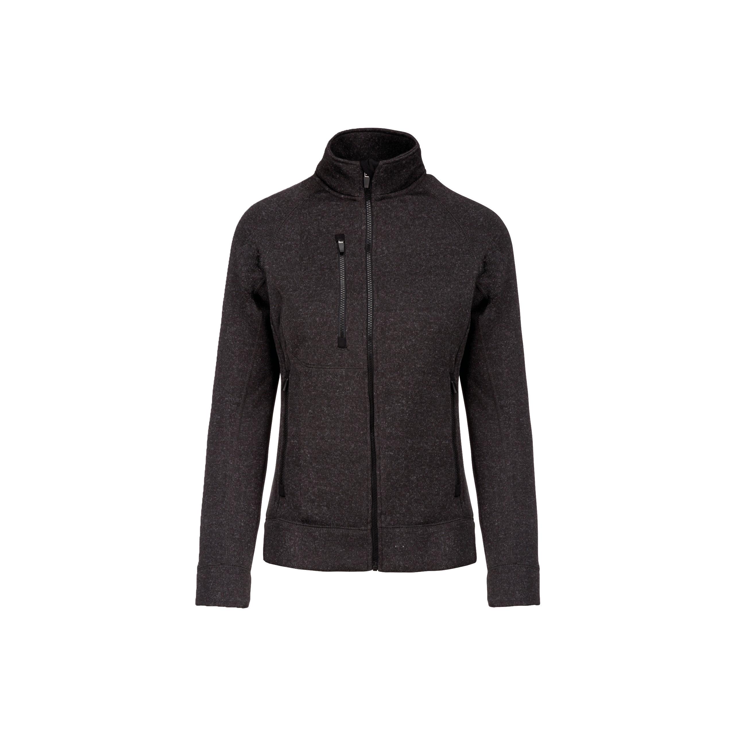 Kariban - Veste zippée chinée femme - Dark Grey Melange - XS