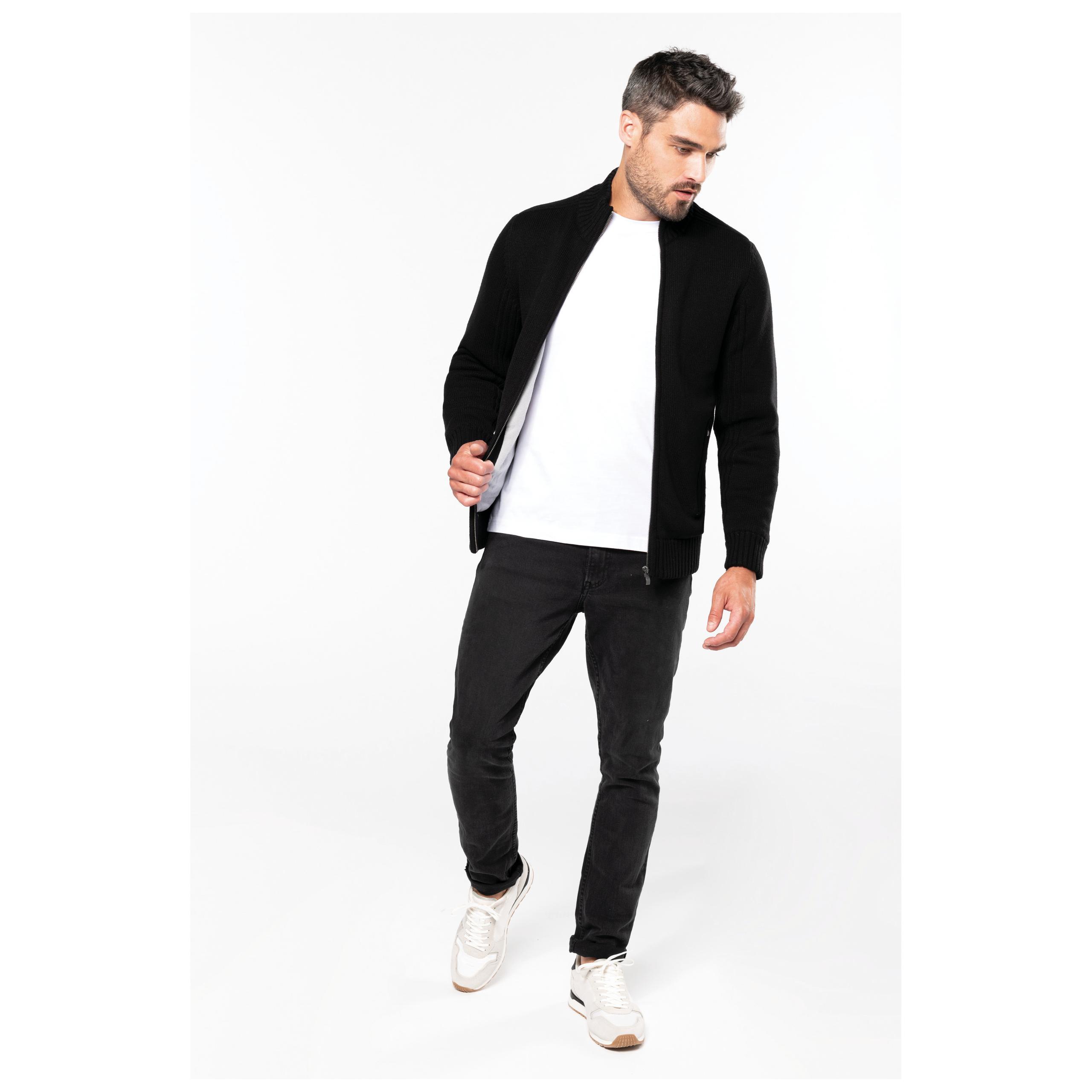 Kariban - Cardigan doublé polaire - Black - S