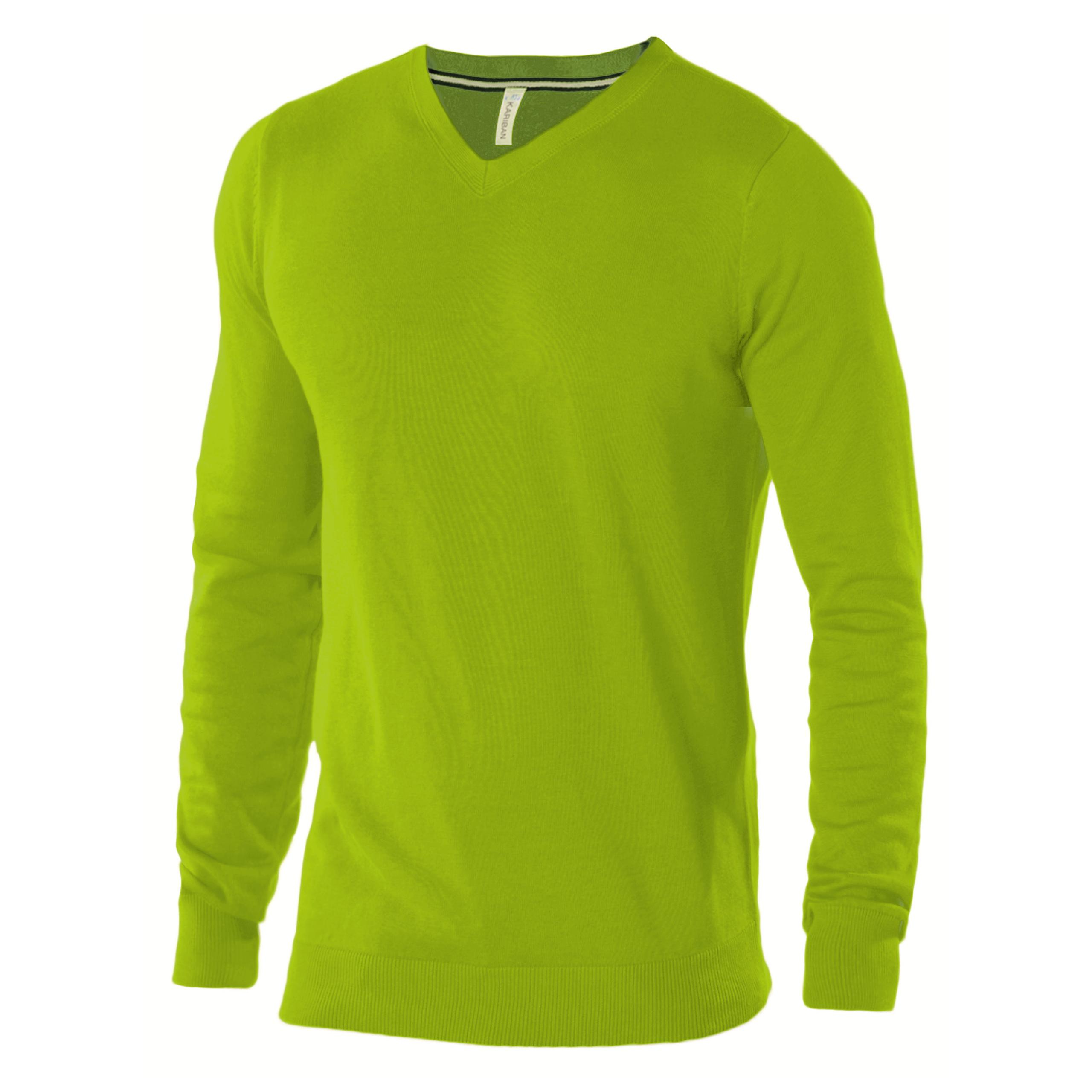 Kariban - Pull col V - Lime - S