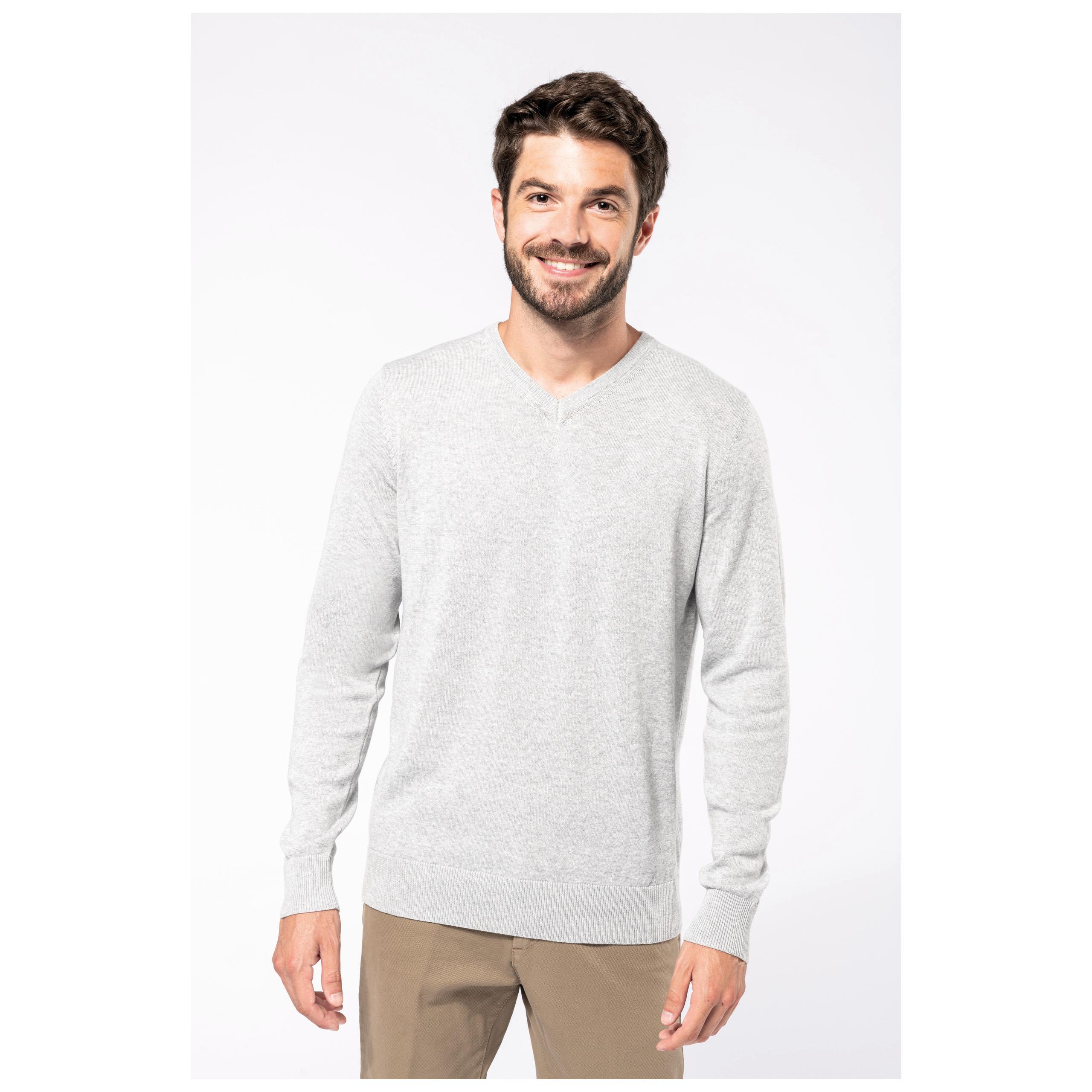 Kariban - Pull col en V écoresponsable homme - Black - S