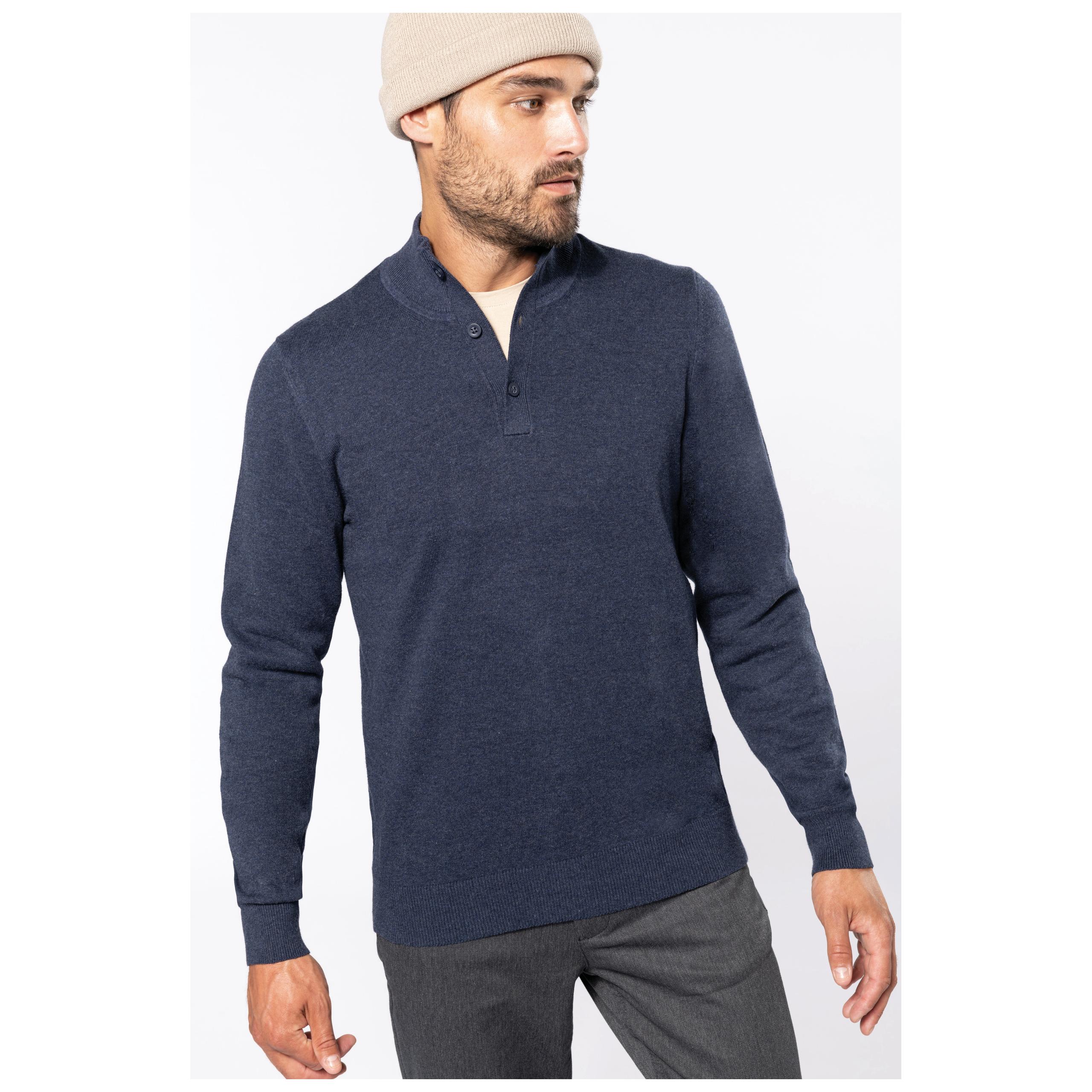 Kariban - Pullover premium col boutonné - Light grey heather - XS