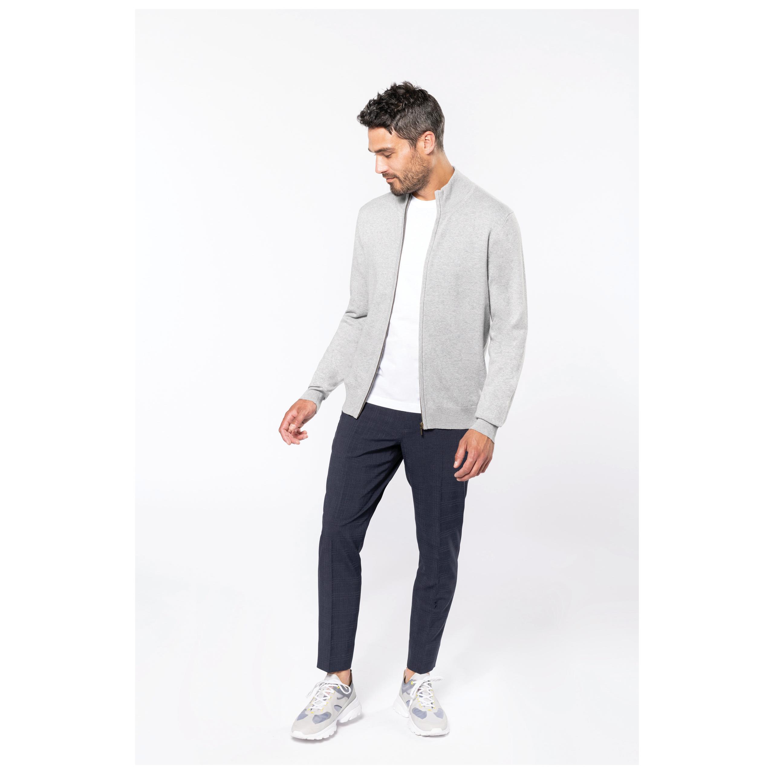 Kariban - Cardigan premium zippé - Light grey heather - XS