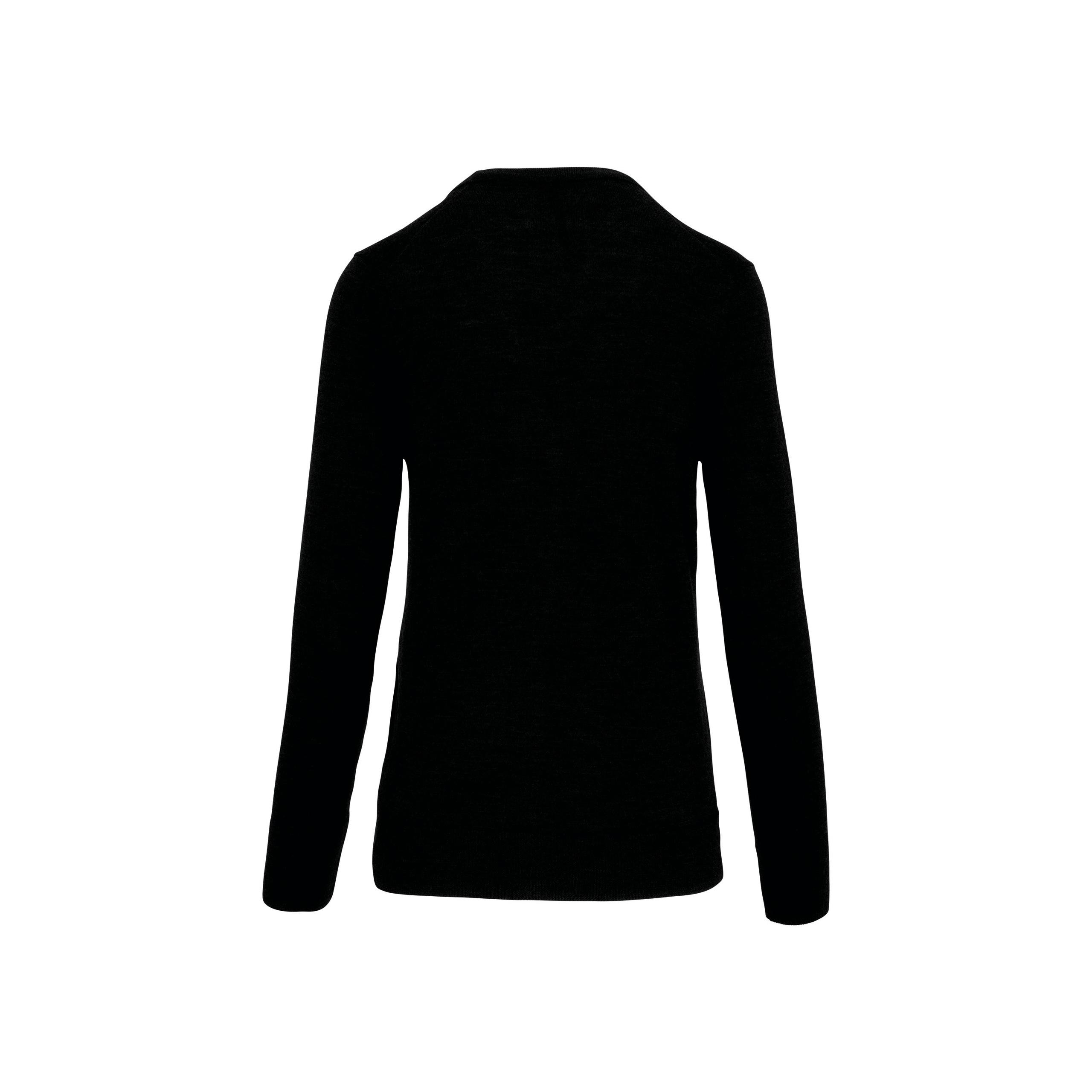 Kariban - Pullover mérinos col V femme - Black - XS