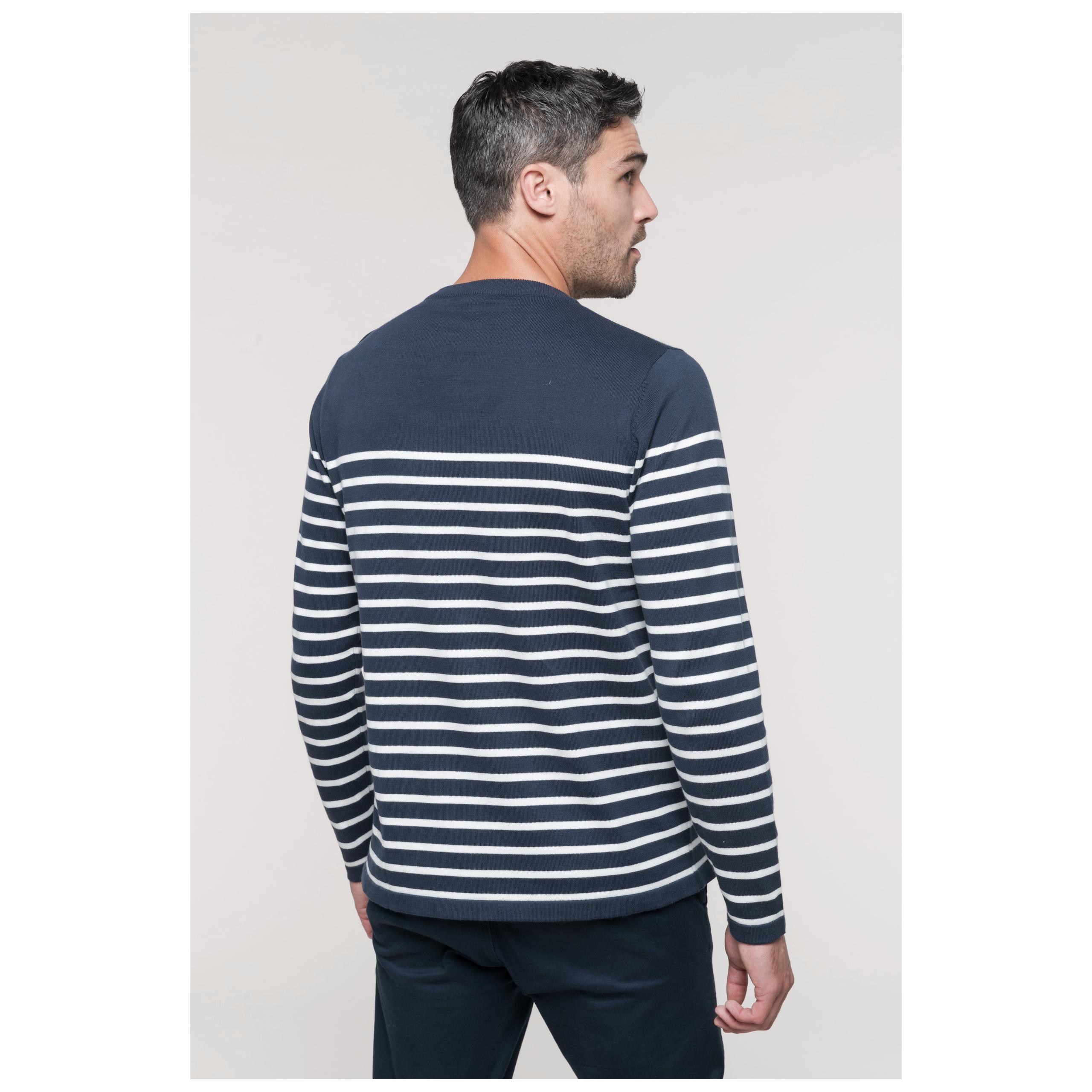 Kariban - Pull marin homme - Striped Navy / Off White - S