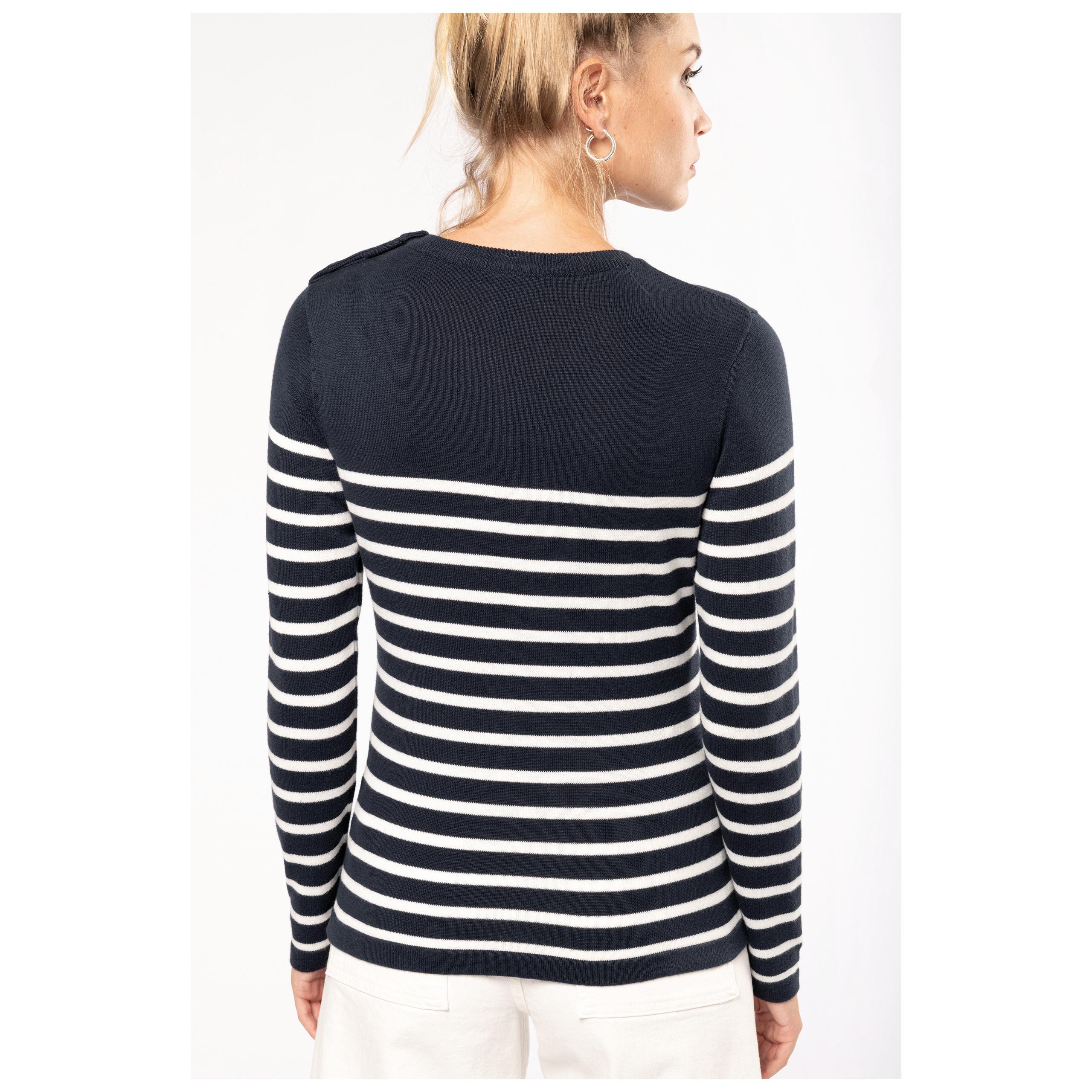 Kariban - Pull marin femme - Striped Navy / Off White - XS