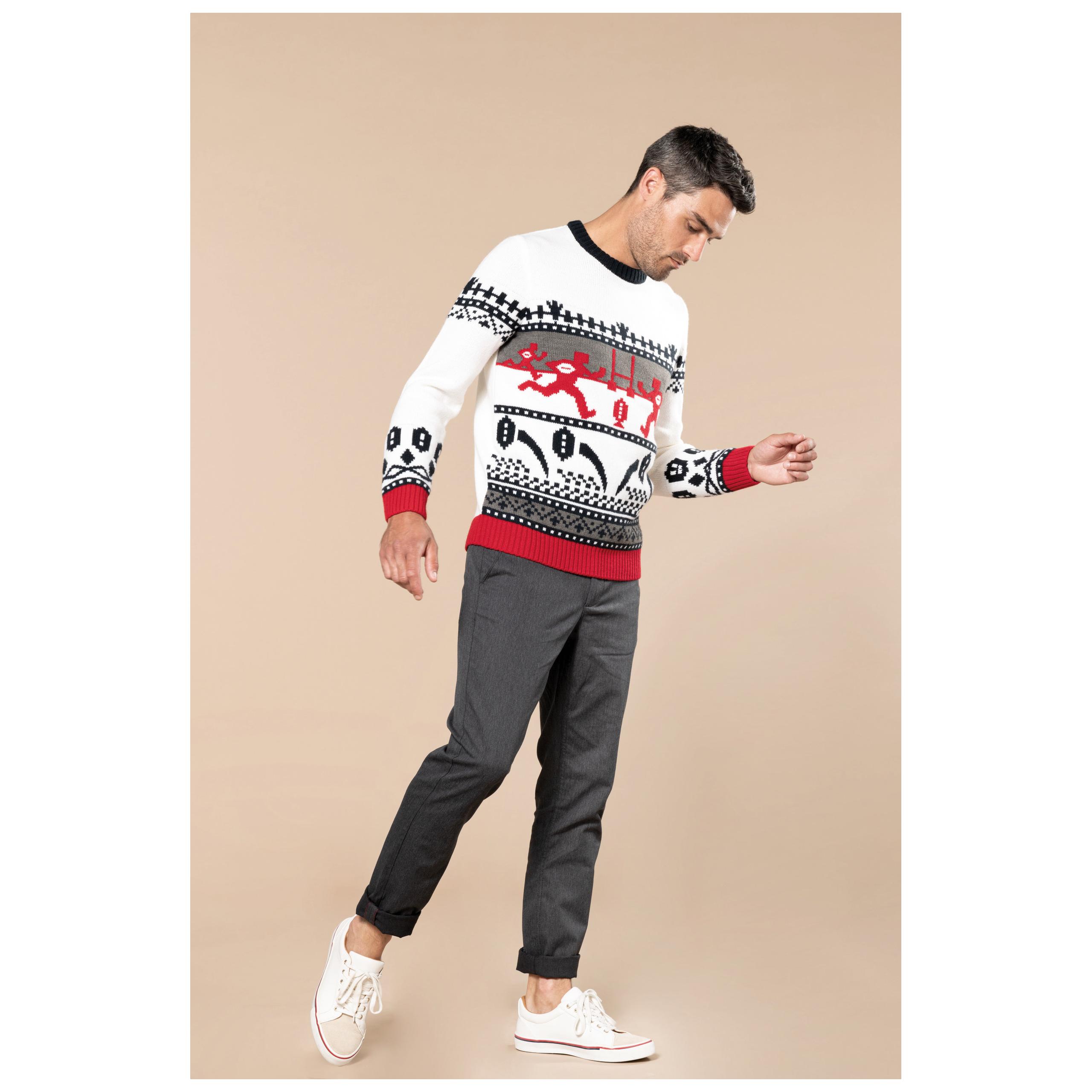 Kariban - Pullover motif rugby - Off White - XS