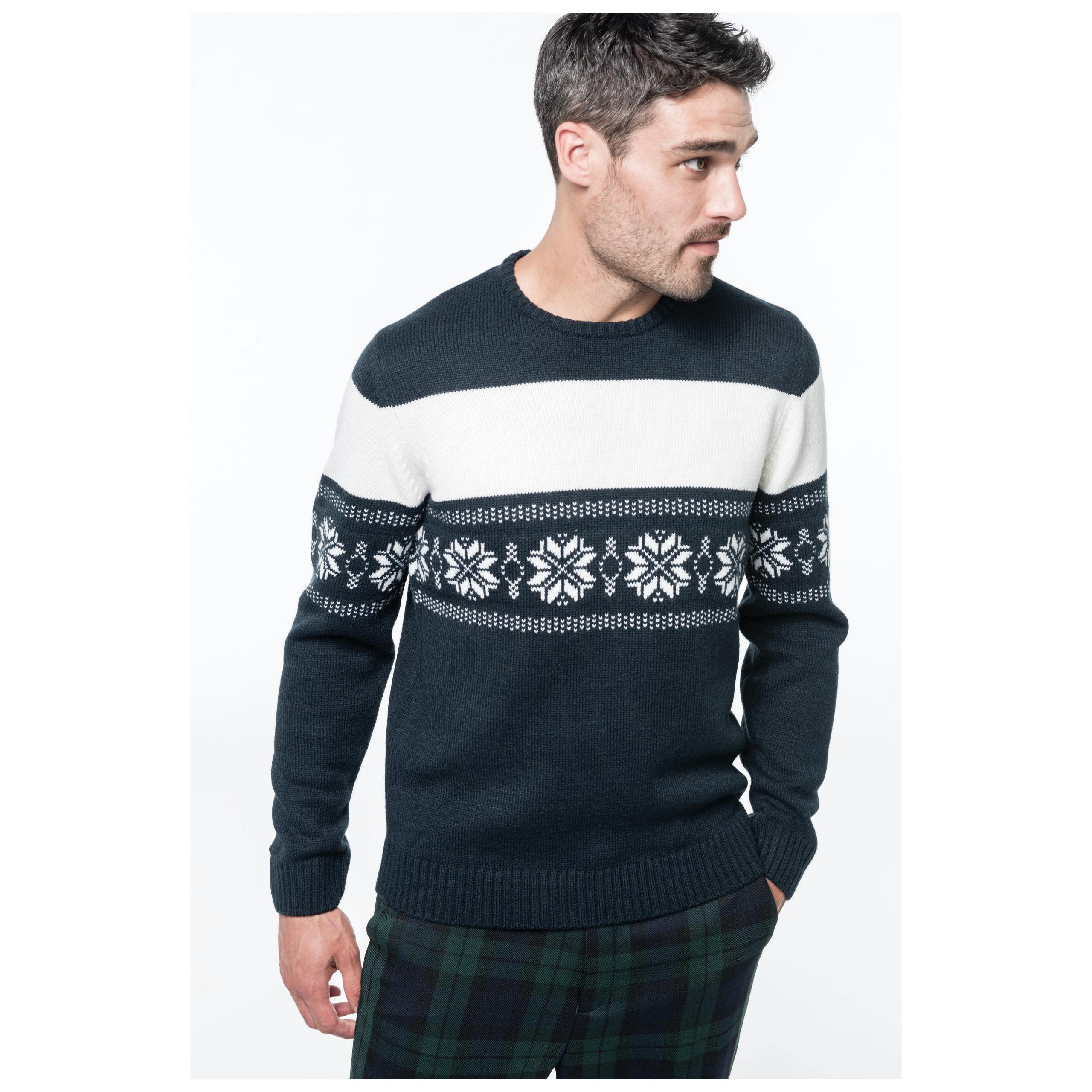 Kariban - Pullover motif étoile - Night Navy - XS