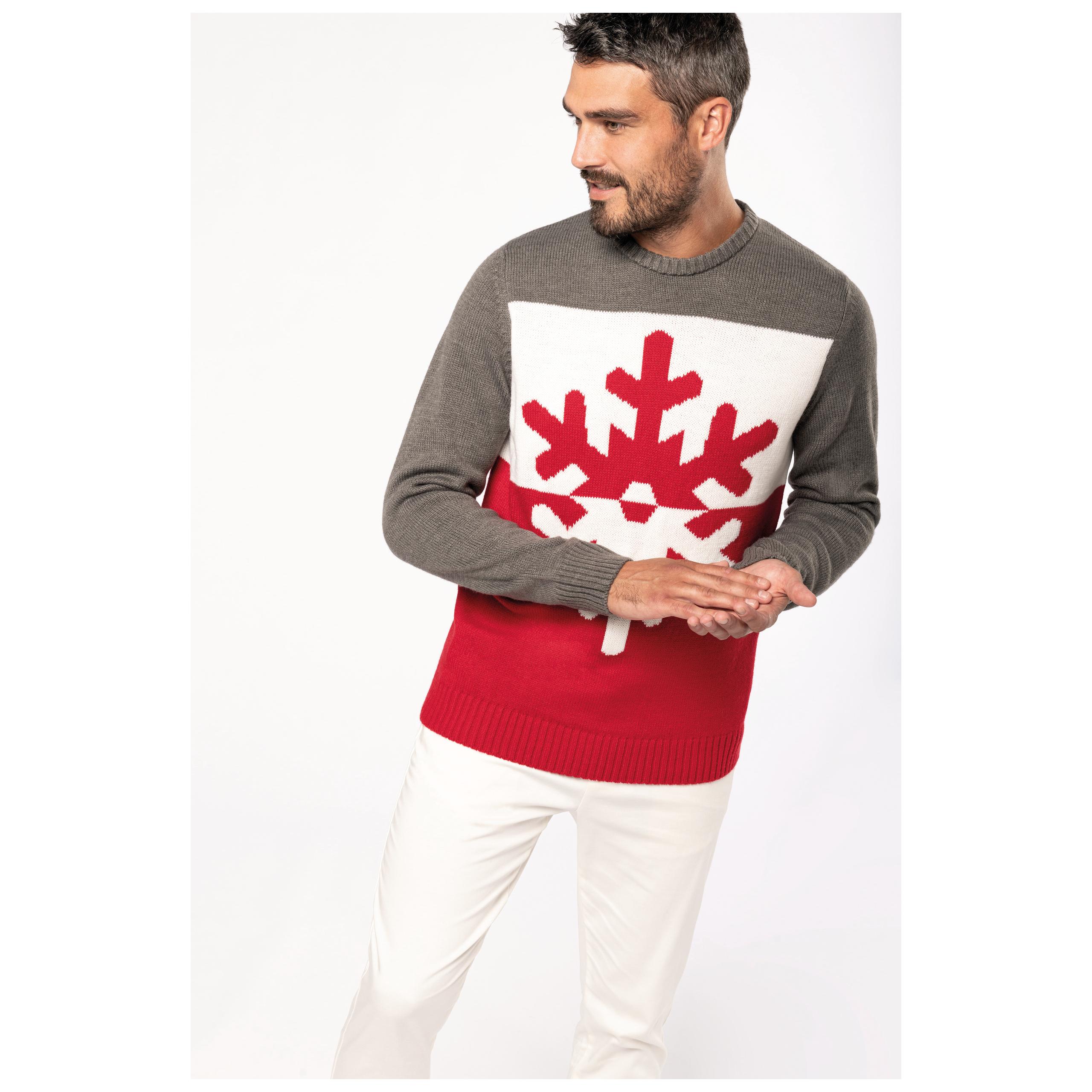 Kariban - Pullover motif flocon - Cherry Red - XS