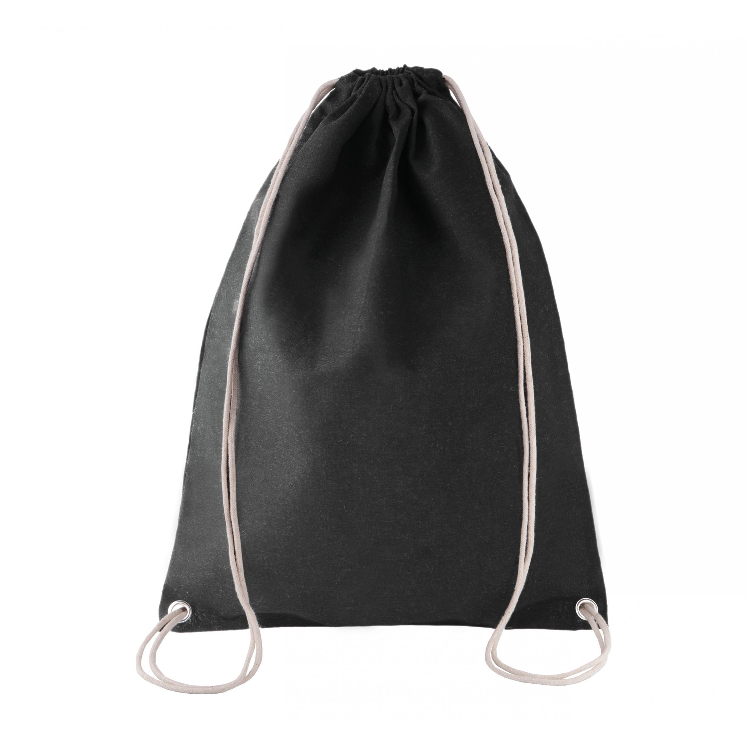 Kimood - Sac à dos en coton avec cordelettes - Black - One Size