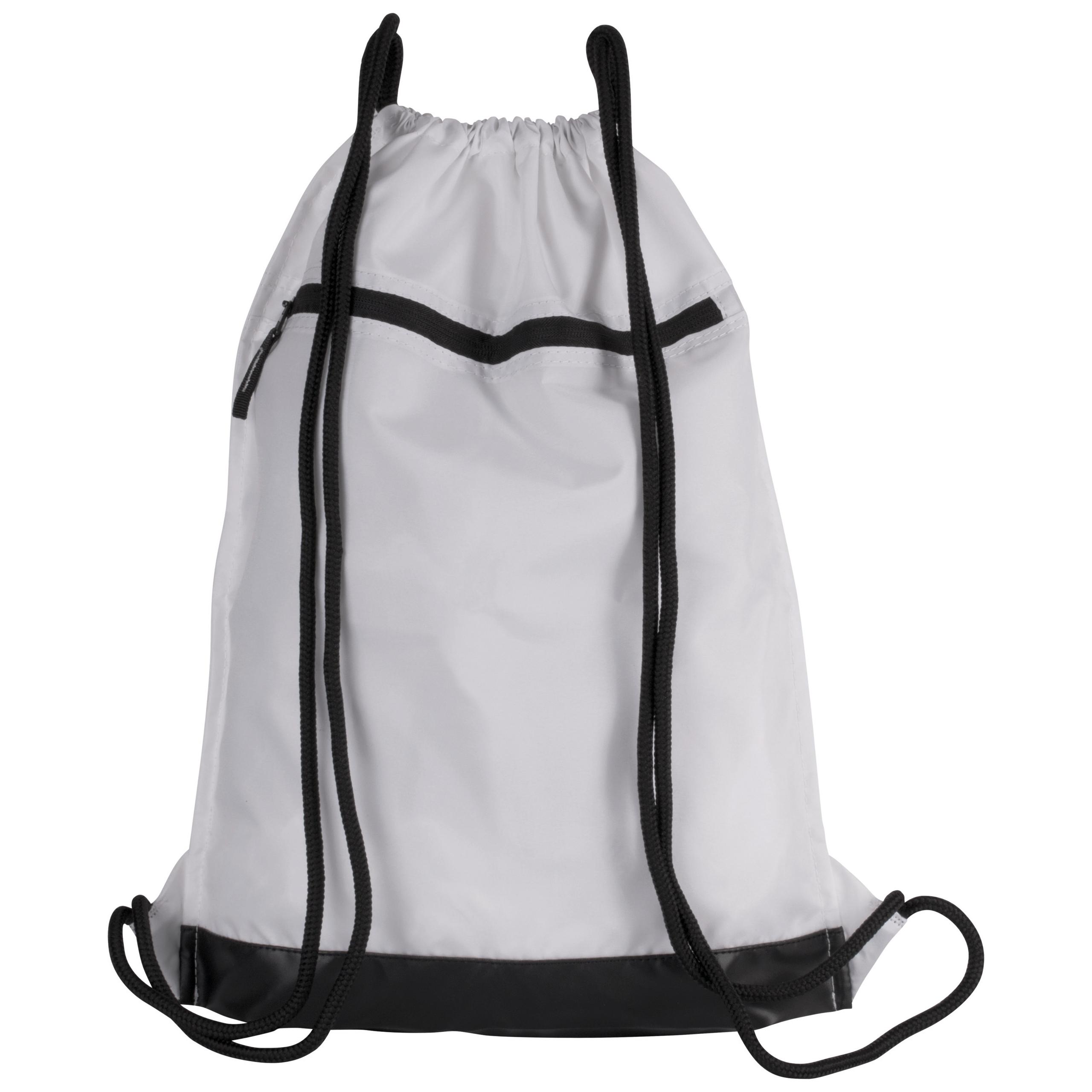 Kimood - Sac à dos avec cordelettes et poche zippée - Black - One Size