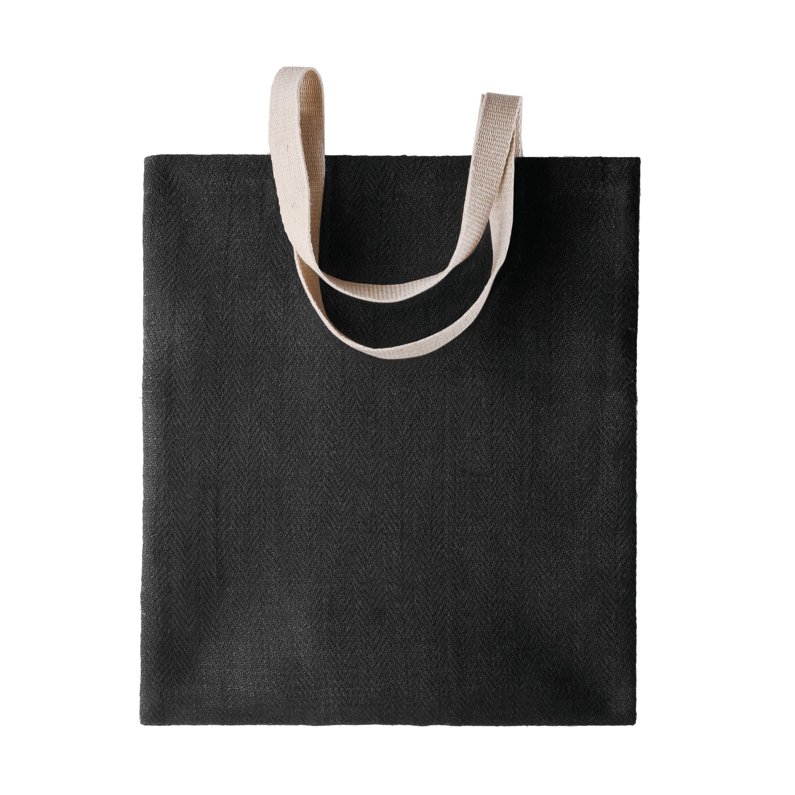 Kimood - Sac en toile de jute teint 100% naturel - Black - One Size