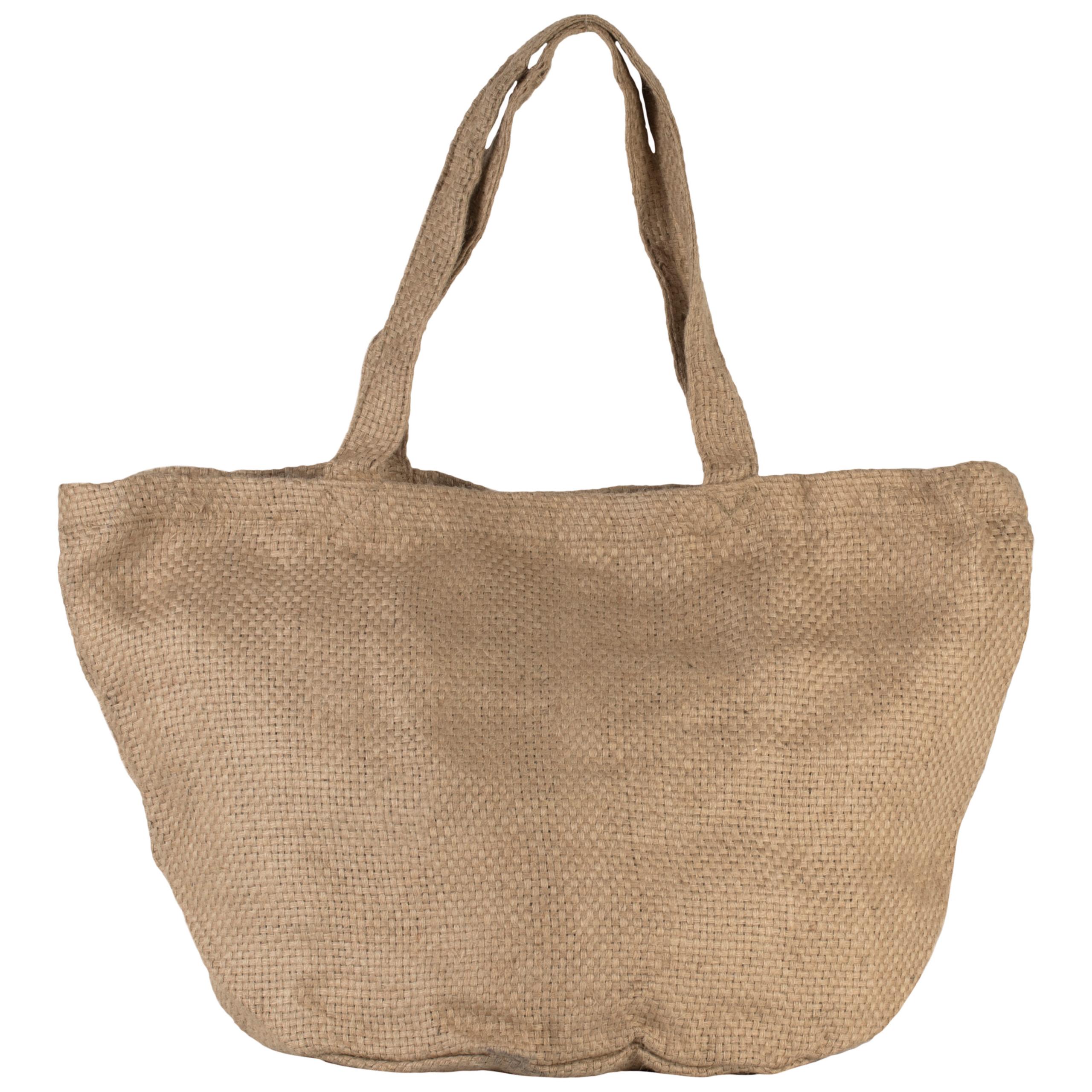 Kimood - Sac cabas en toile de jute teint 100% naturel - Natural - One Size