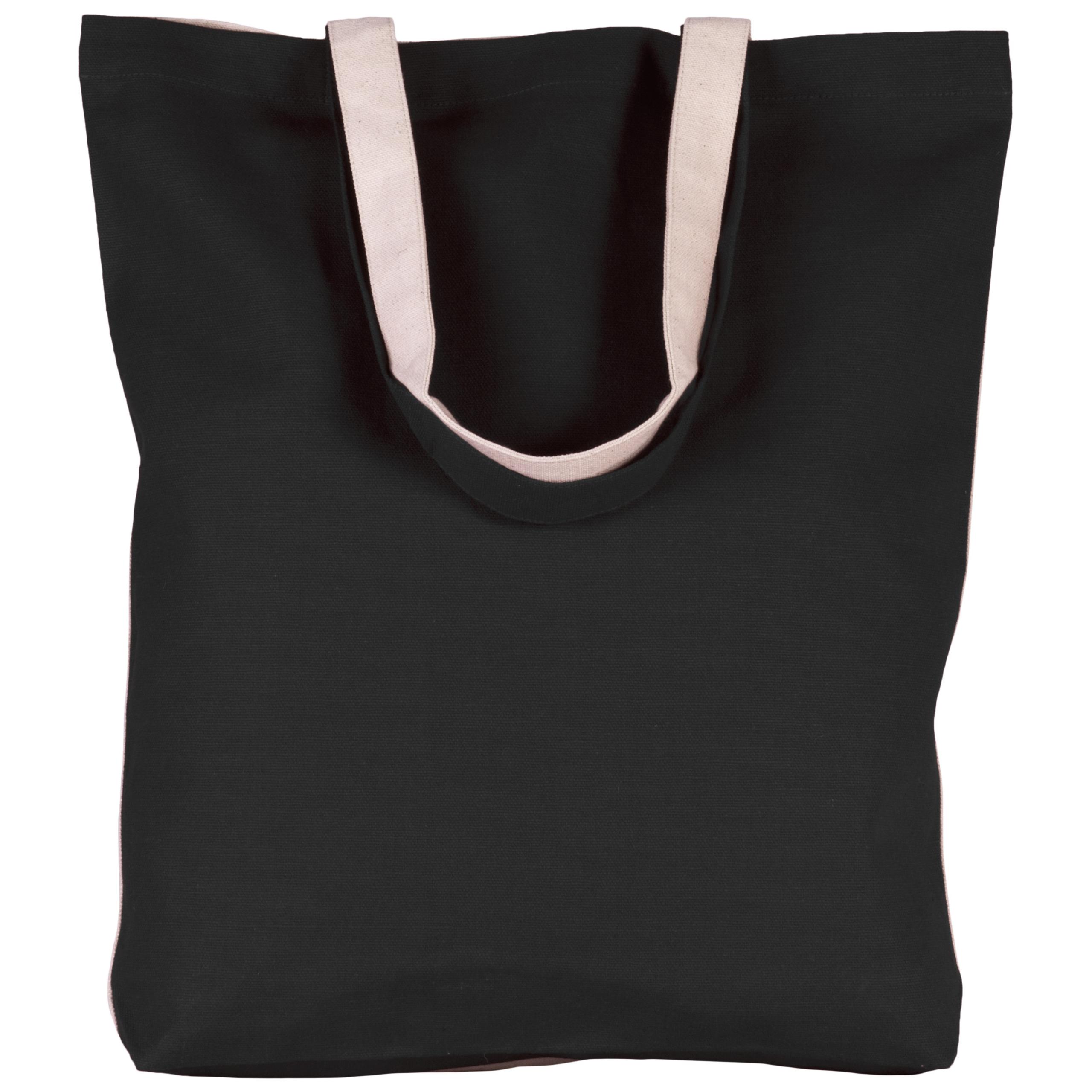 Kimood - Sac cabas bicolore en coton - Black / Natural - One Size