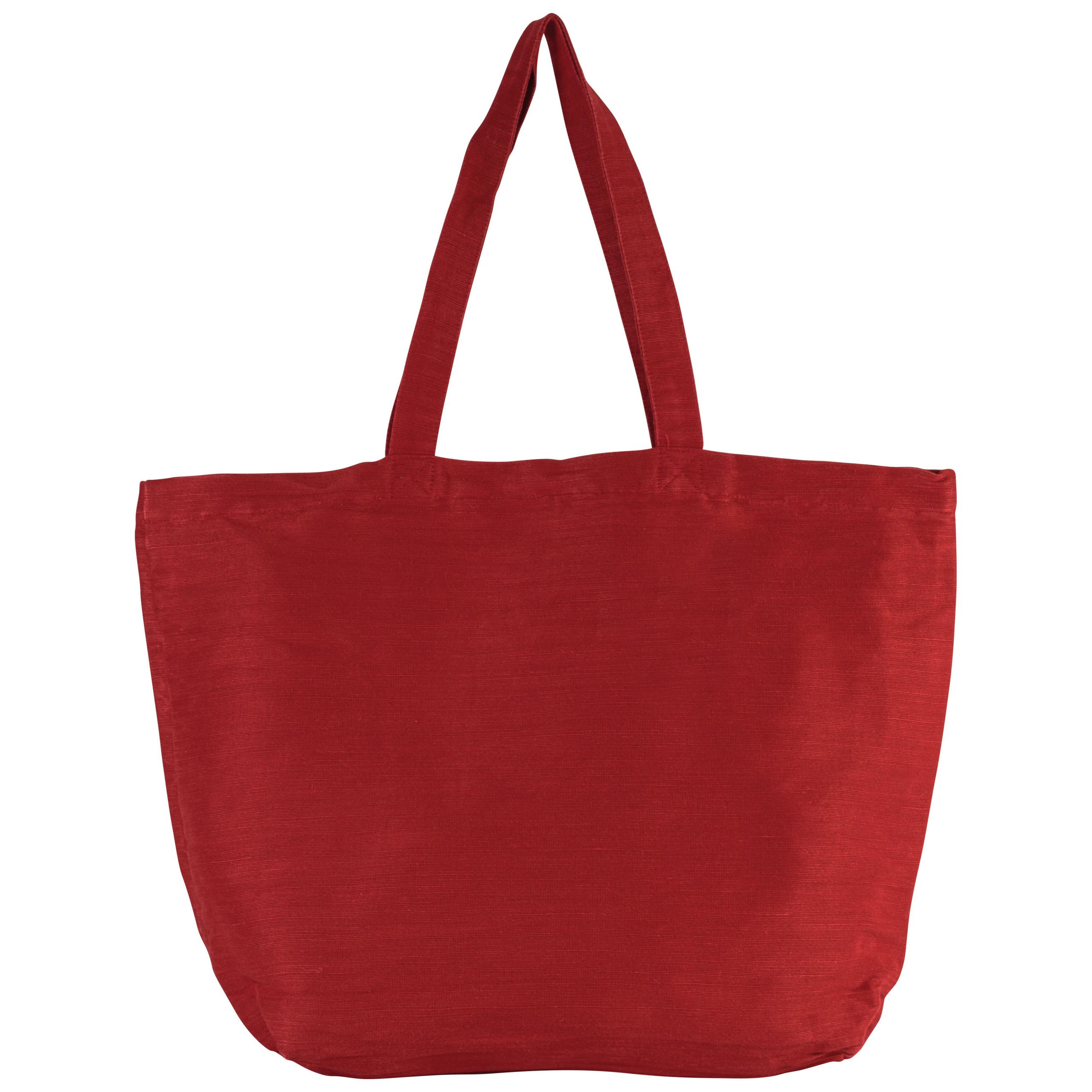 Kimood - Grand sac en juco avec doublure intérieure - Washed Crimson Red - One Size