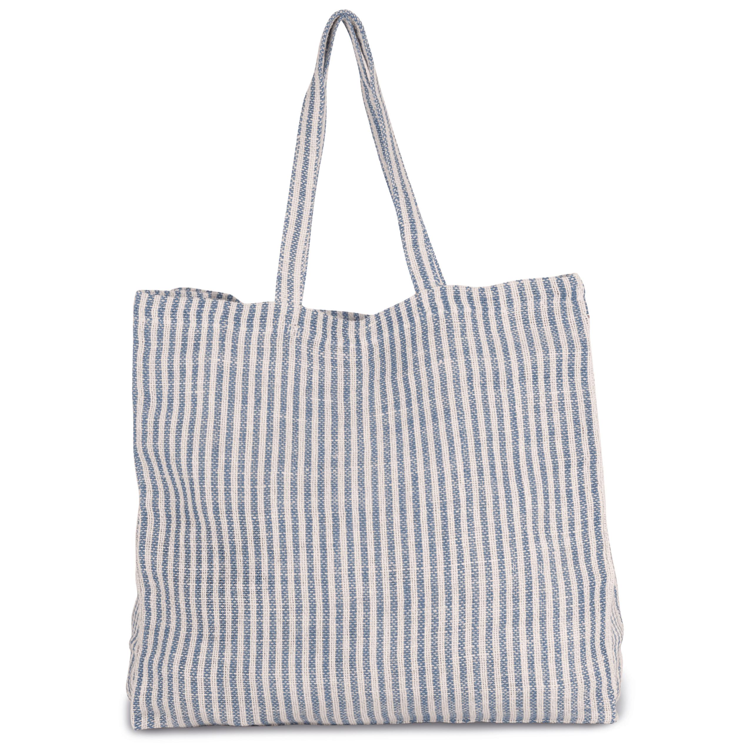 Kimood - Sac shopping à rayures en juco - Iris Blue / Natural - One Size