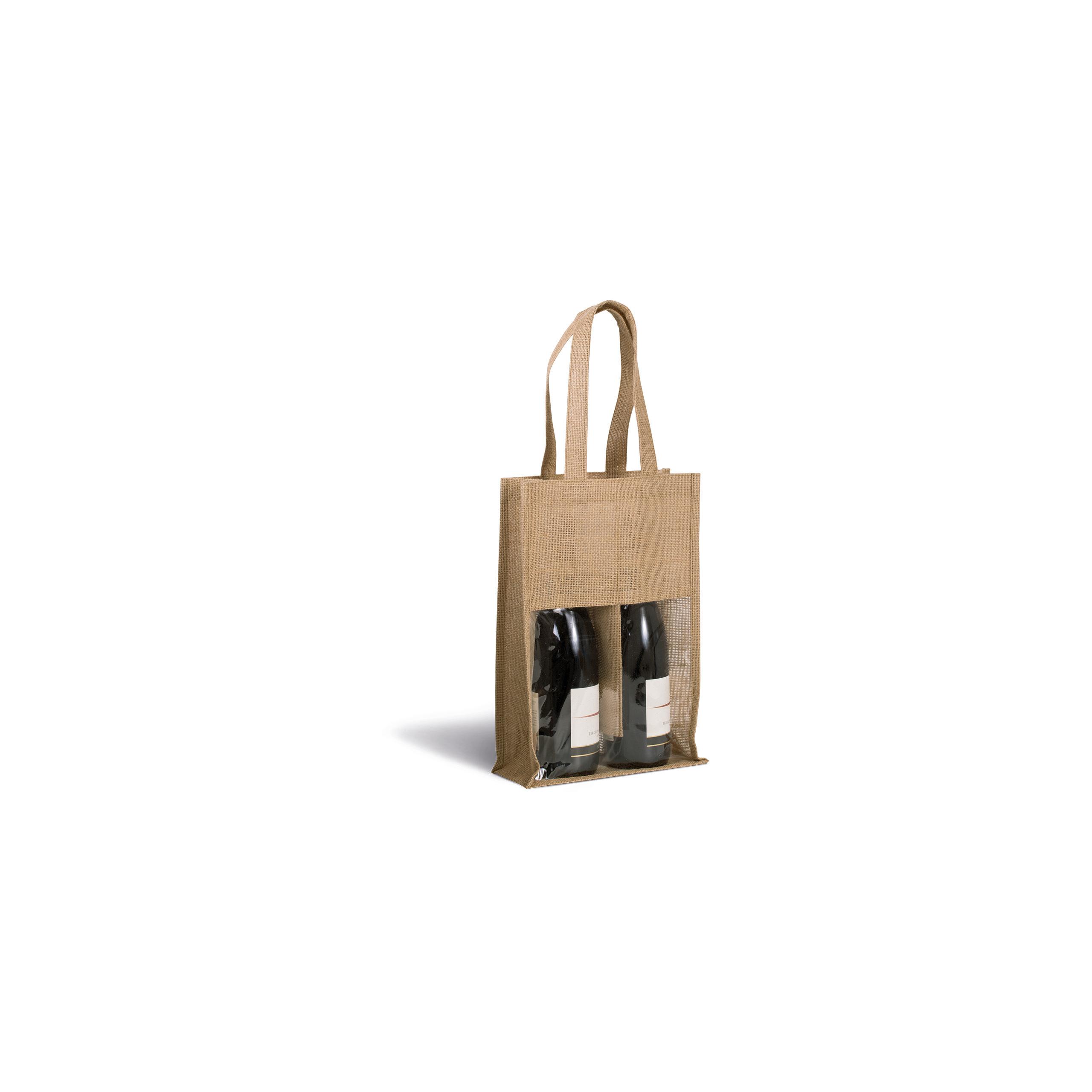 Kimood - Sac porte-bouteilles en jute - Black / Silver - One Size