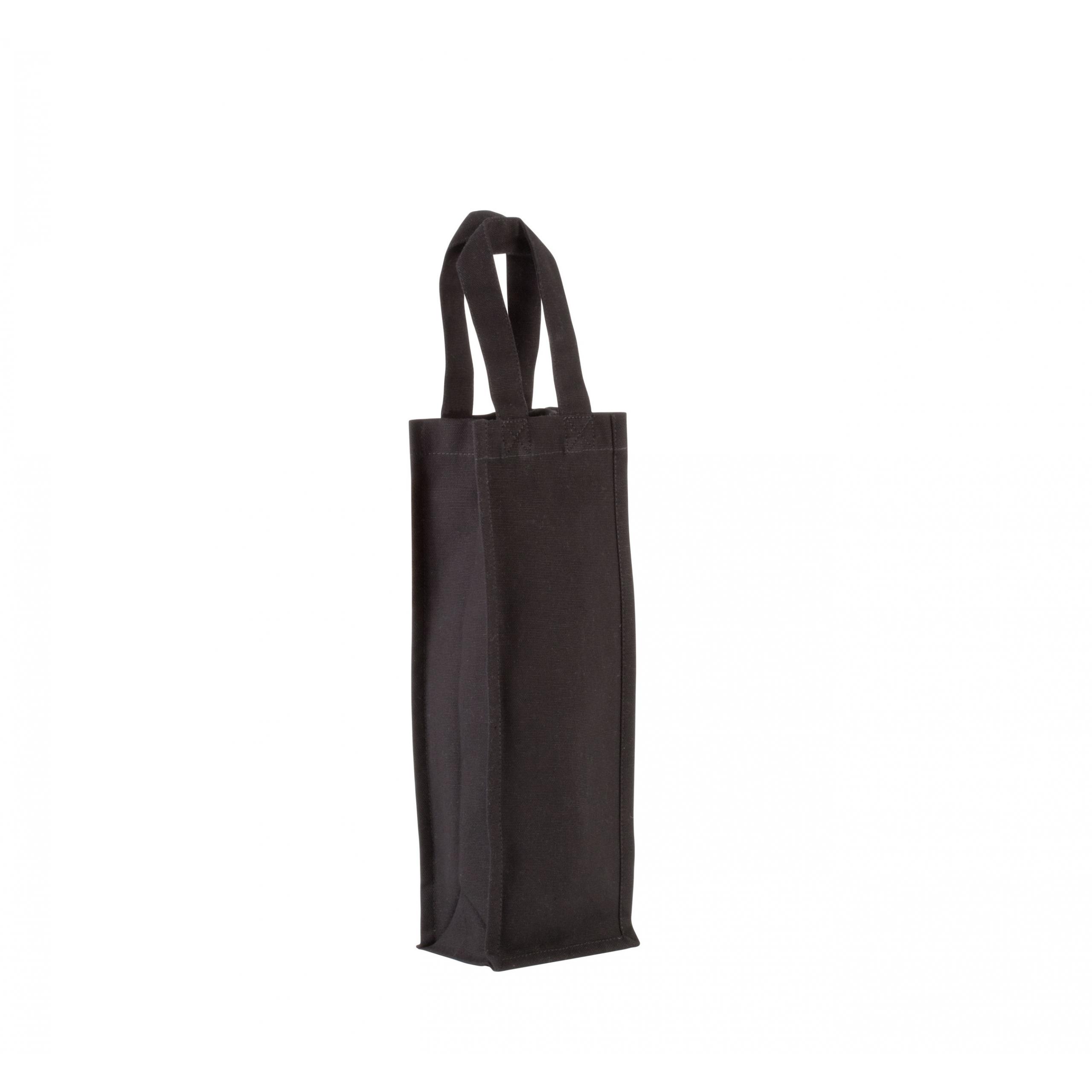 Kimood - Sac porte-bouteille en coton canvas - Black - One Size