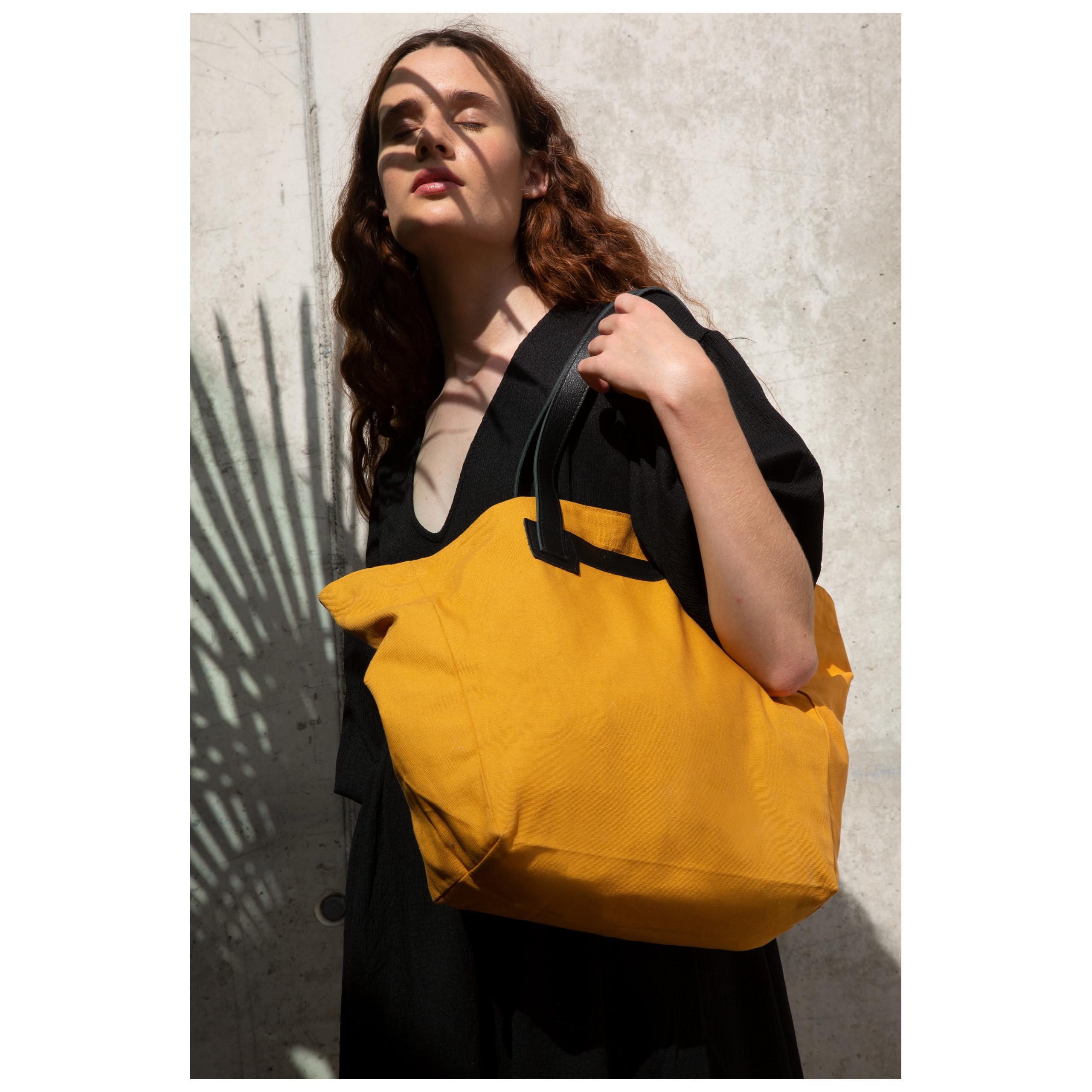 Kimood - Sac à main avec anses en cuir - Cumin Yellow - One Size