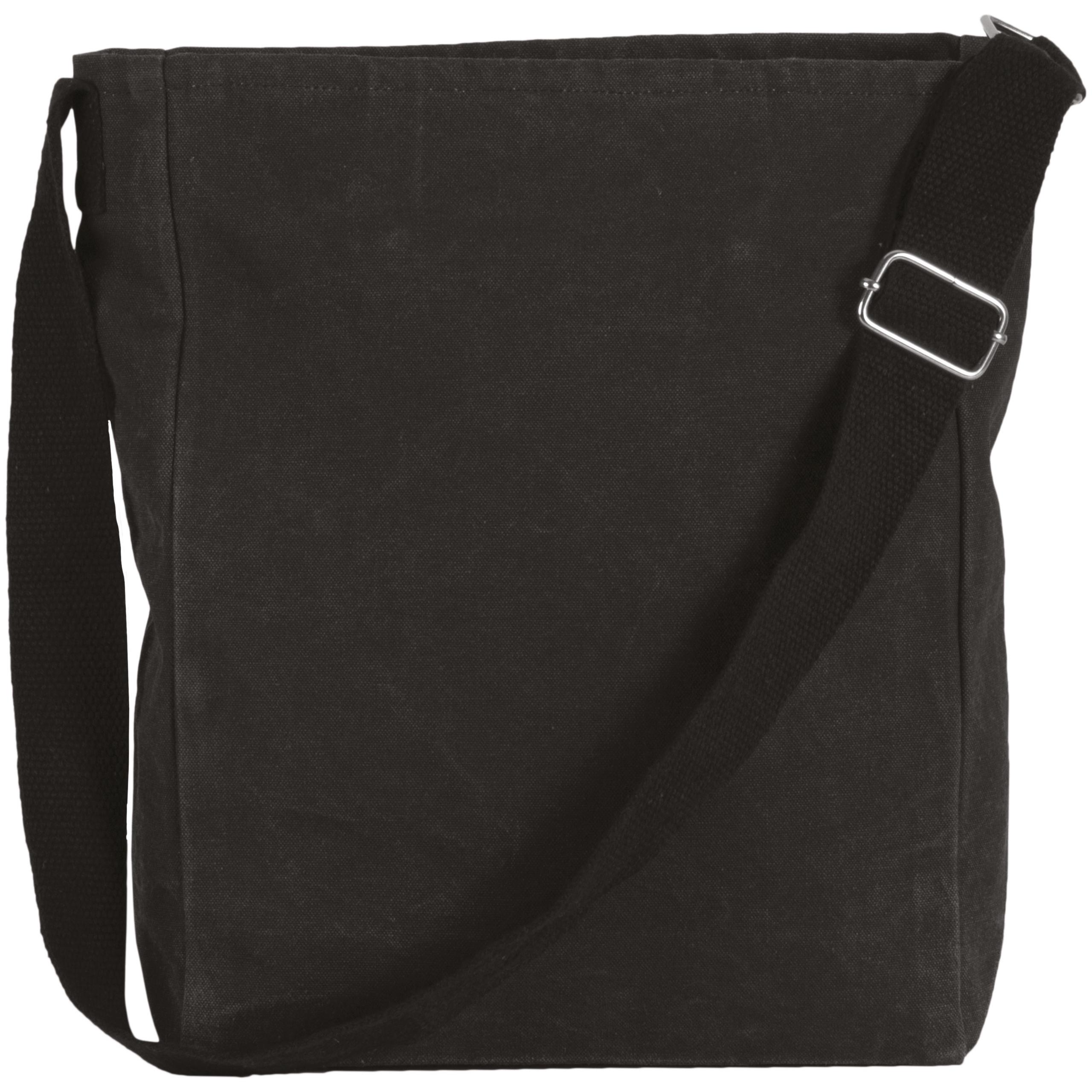 Kimood - Sac bandoulière en coton canvas - Washed Black - One Size