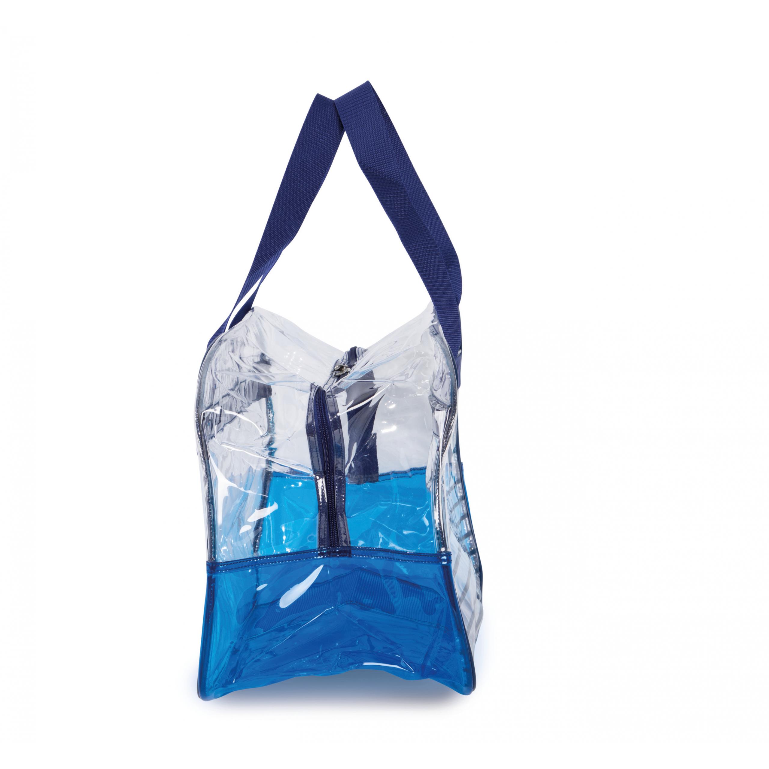 Kimood - Sac de plage avec système anti-sable - Transparent / Navy - One Size