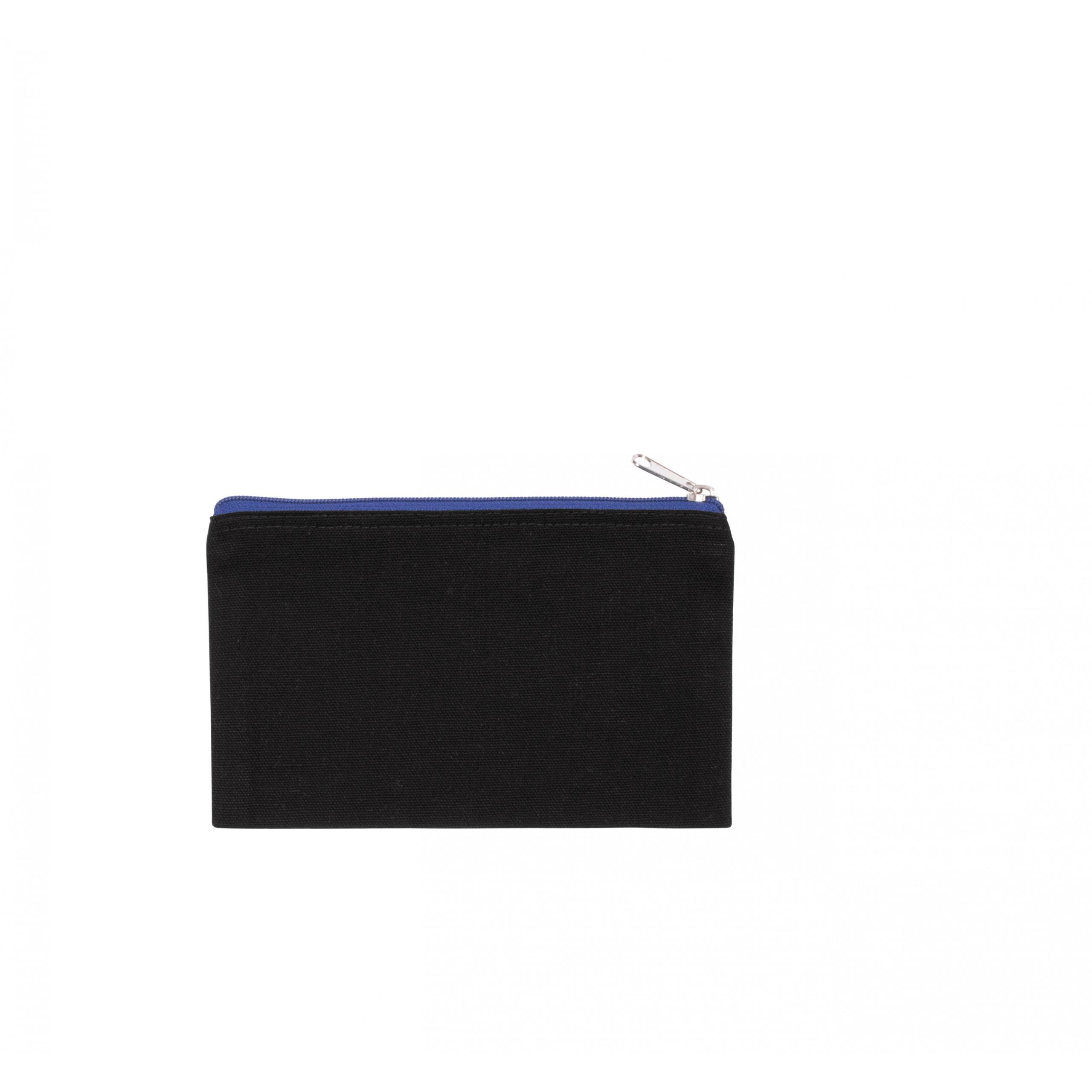 Kimood - Pochette en coton canvas - petit modèle - Black / Royal Blue - One Size