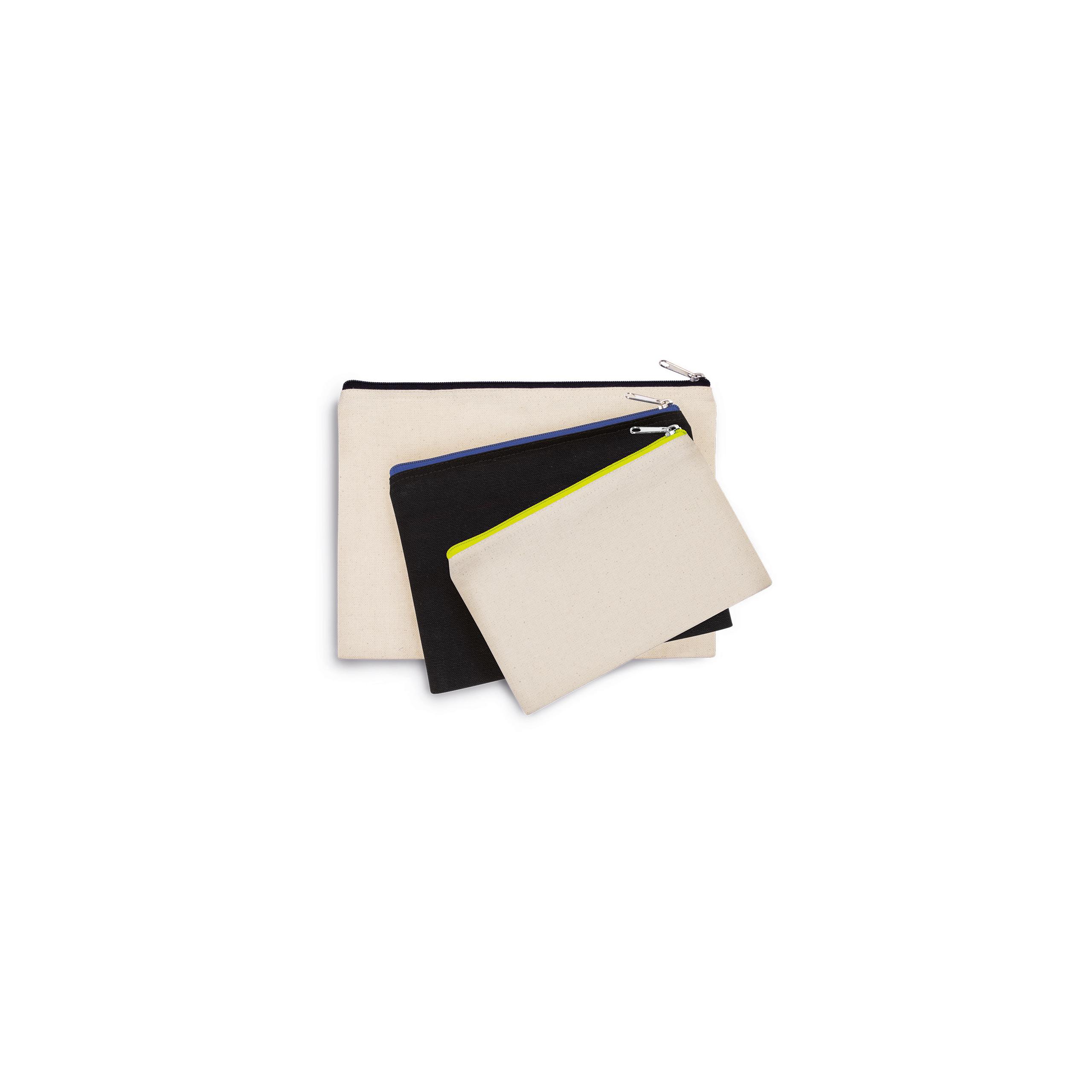 Kimood - Pochette en coton canvas - petit modèle - Black / Royal Blue - One Size