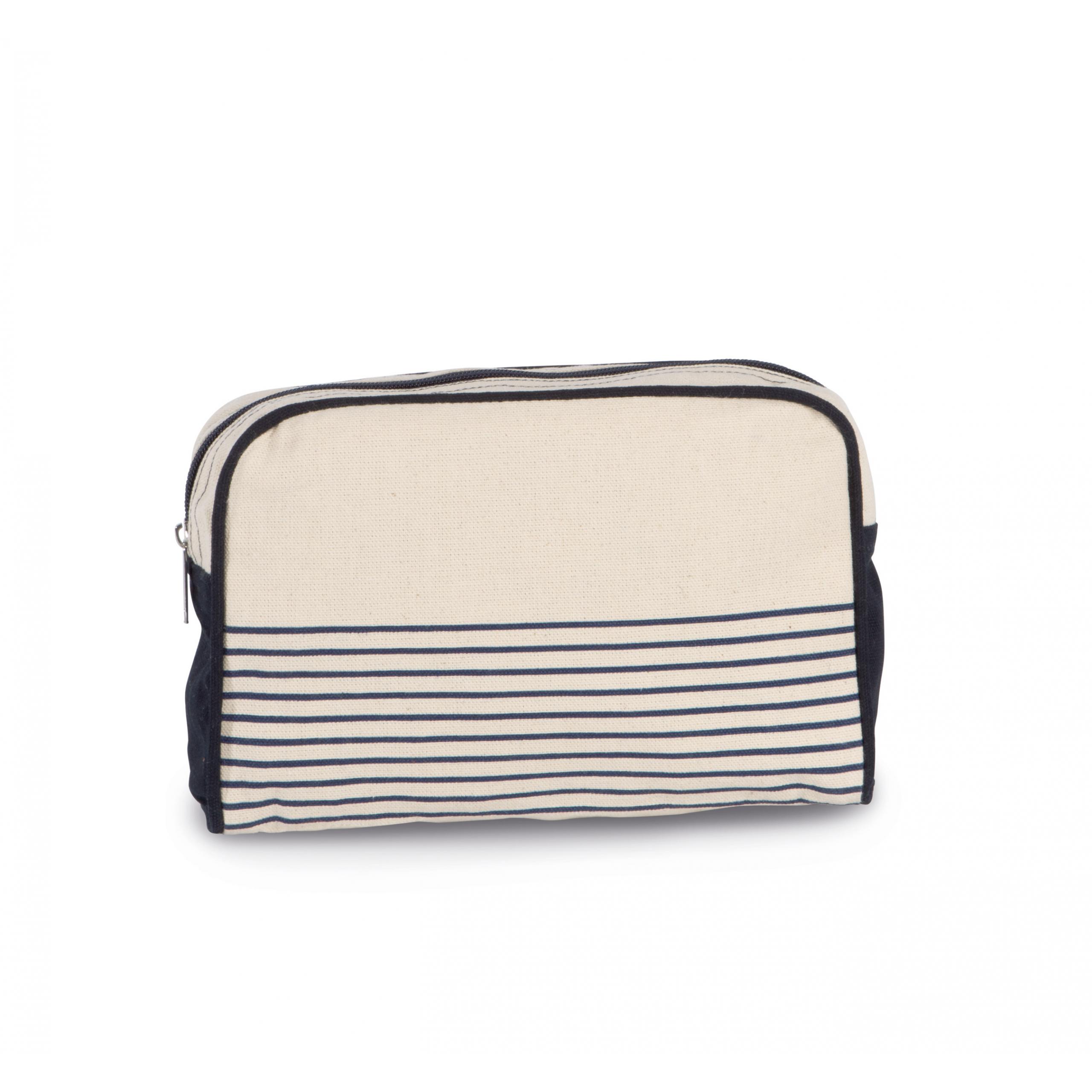 Kimood - Trousse de toilette en coton canvas - style marin - Natural / Navy - One Size