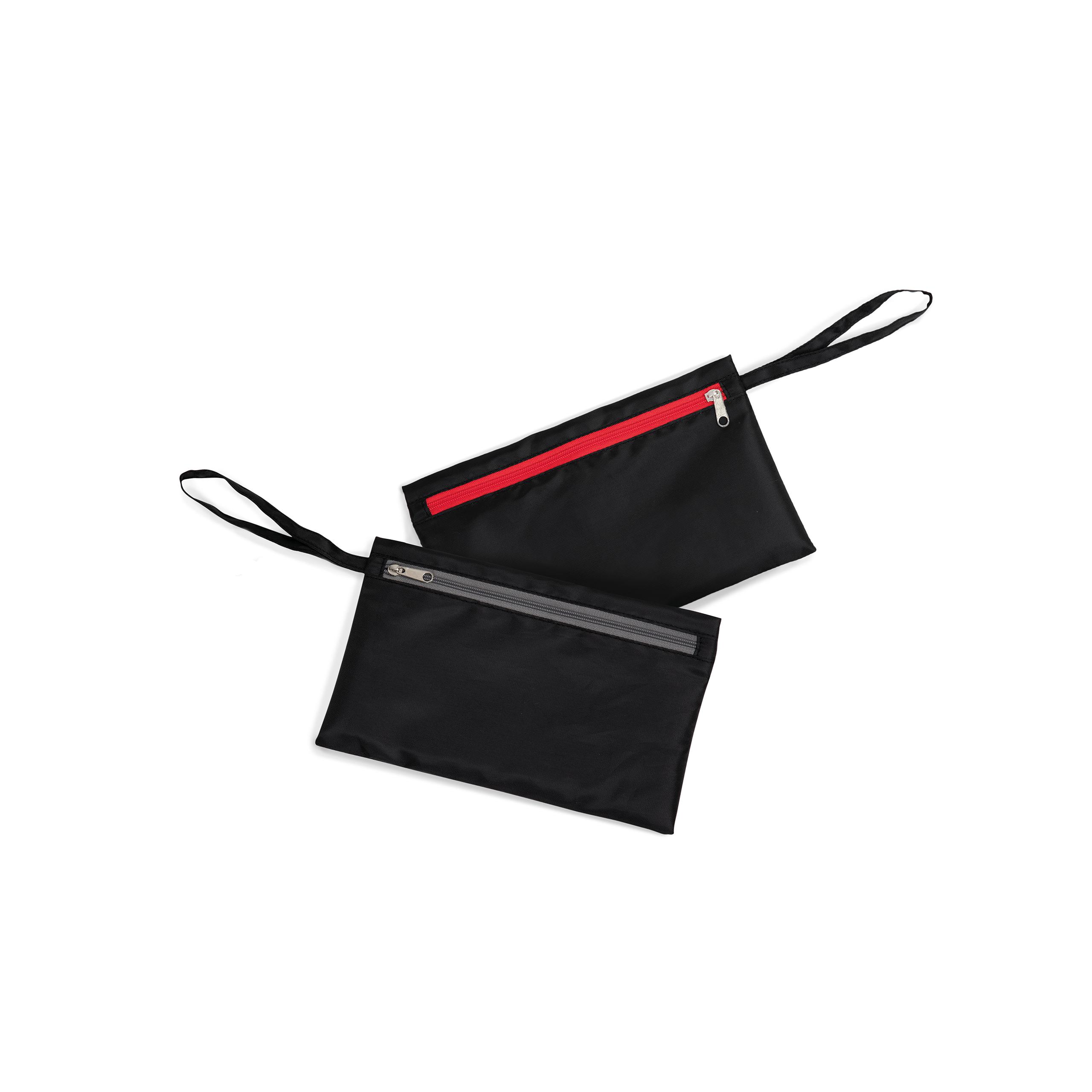 Kimood - Pochette range-masques à double compartiment - Black / Red / Cool Grey - One Size