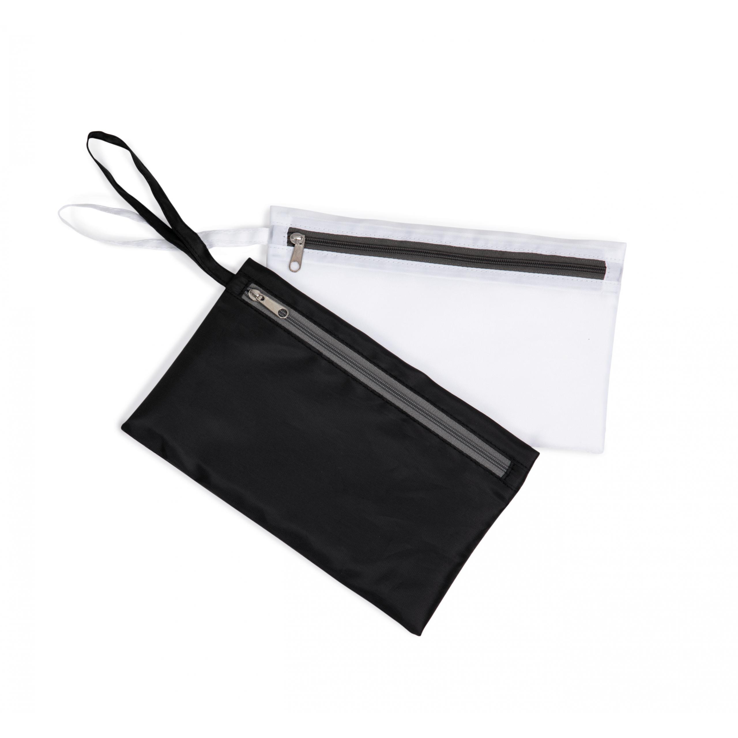 Kimood - Pochette range-masques à double compartiment - Black / Red / Cool Grey - One Size