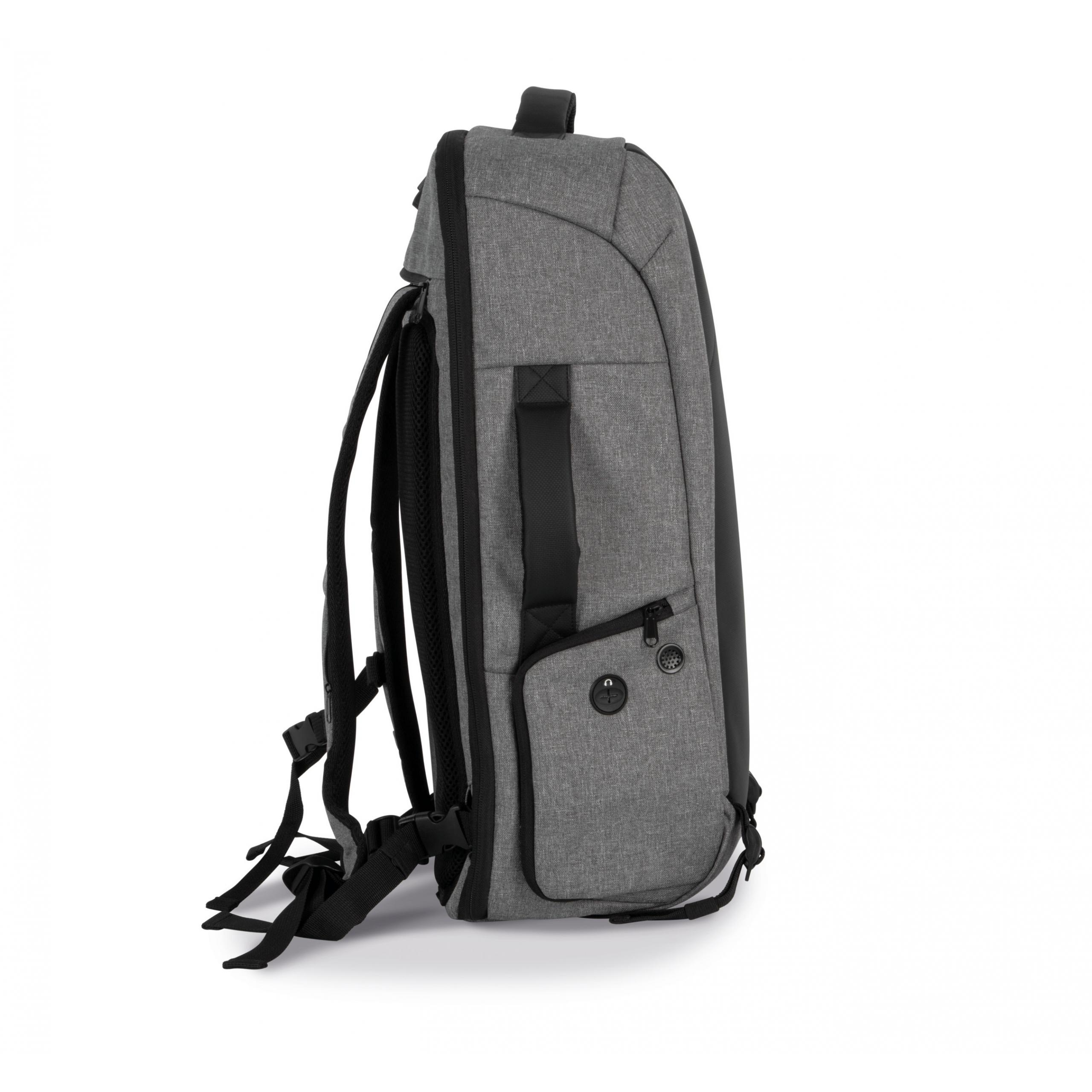 Kimood - Sac à dos antivol en polyester - Graphite Grey Heather / Black - One Size