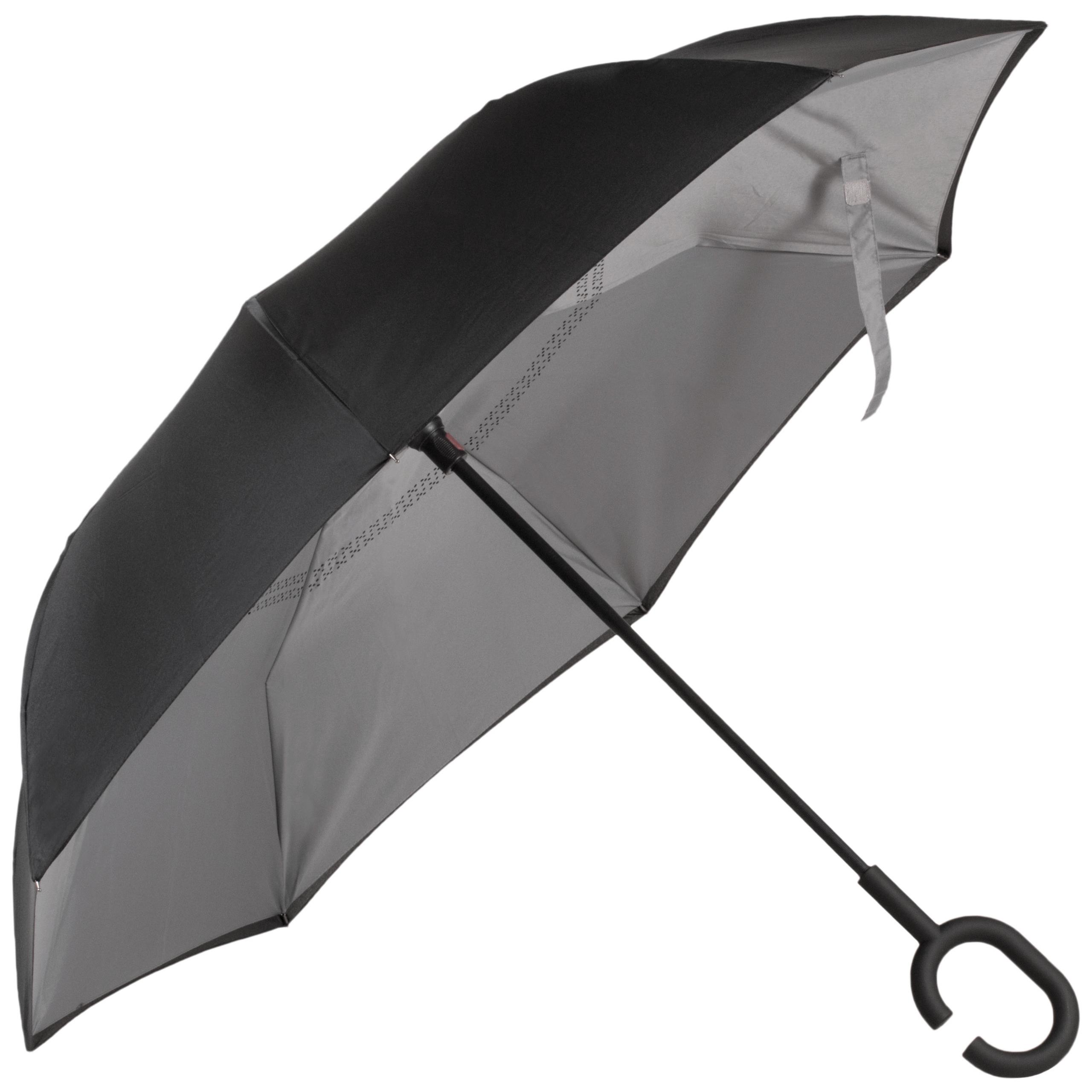 Kimood - Parapluie inversé mains libres - Black / Slate Grey - One Size