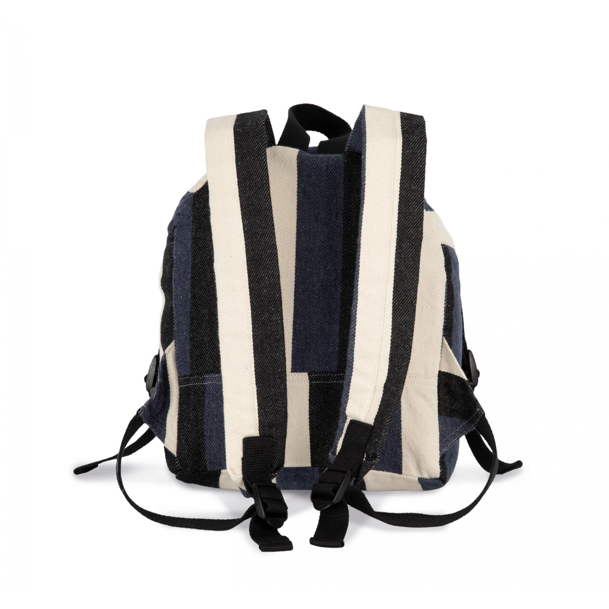 Kimood - Sac à dos recyclé- Motif rayé - Striped Marine - One Size