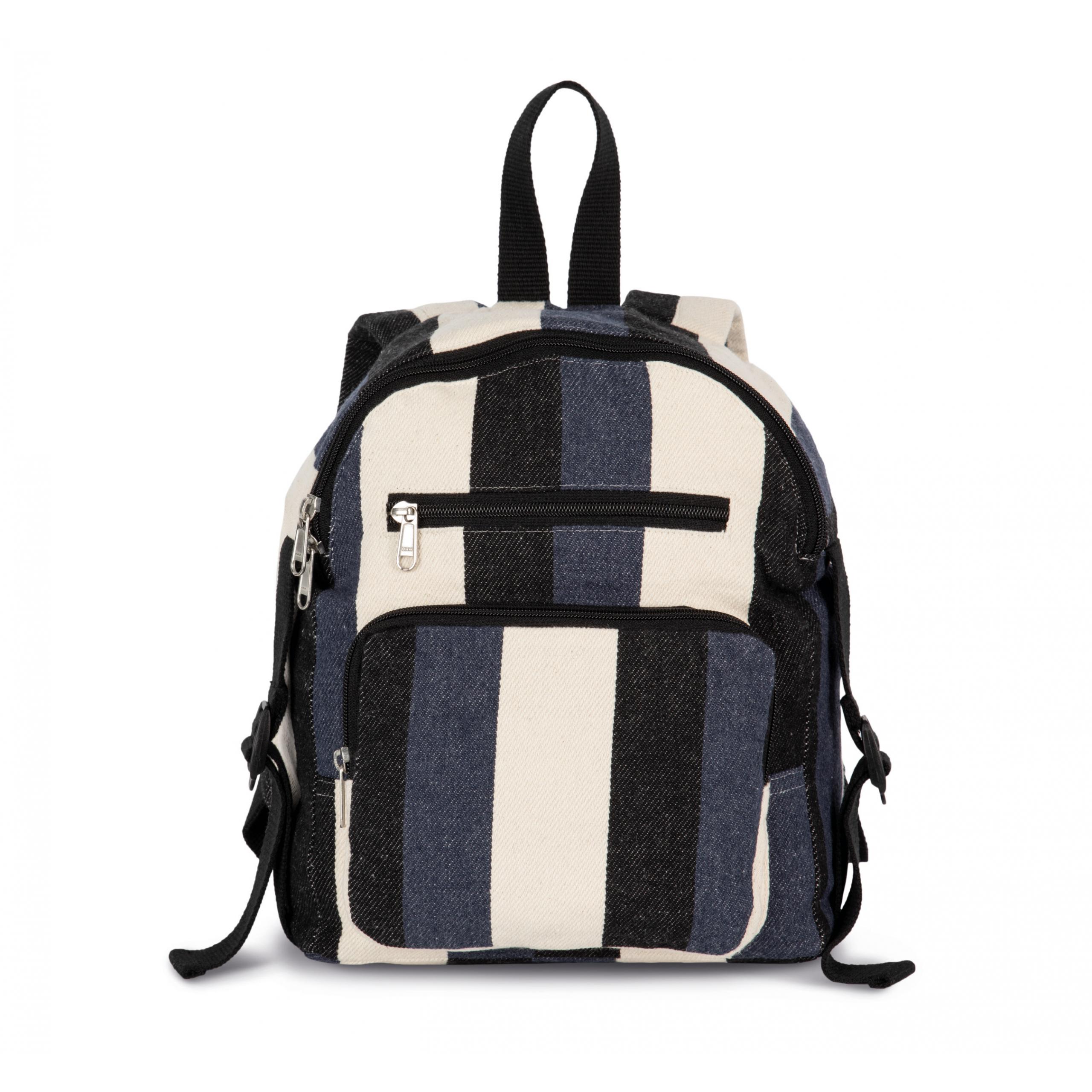 Kimood - Sac à dos recyclé- Motif rayé - Striped Marine - One Size