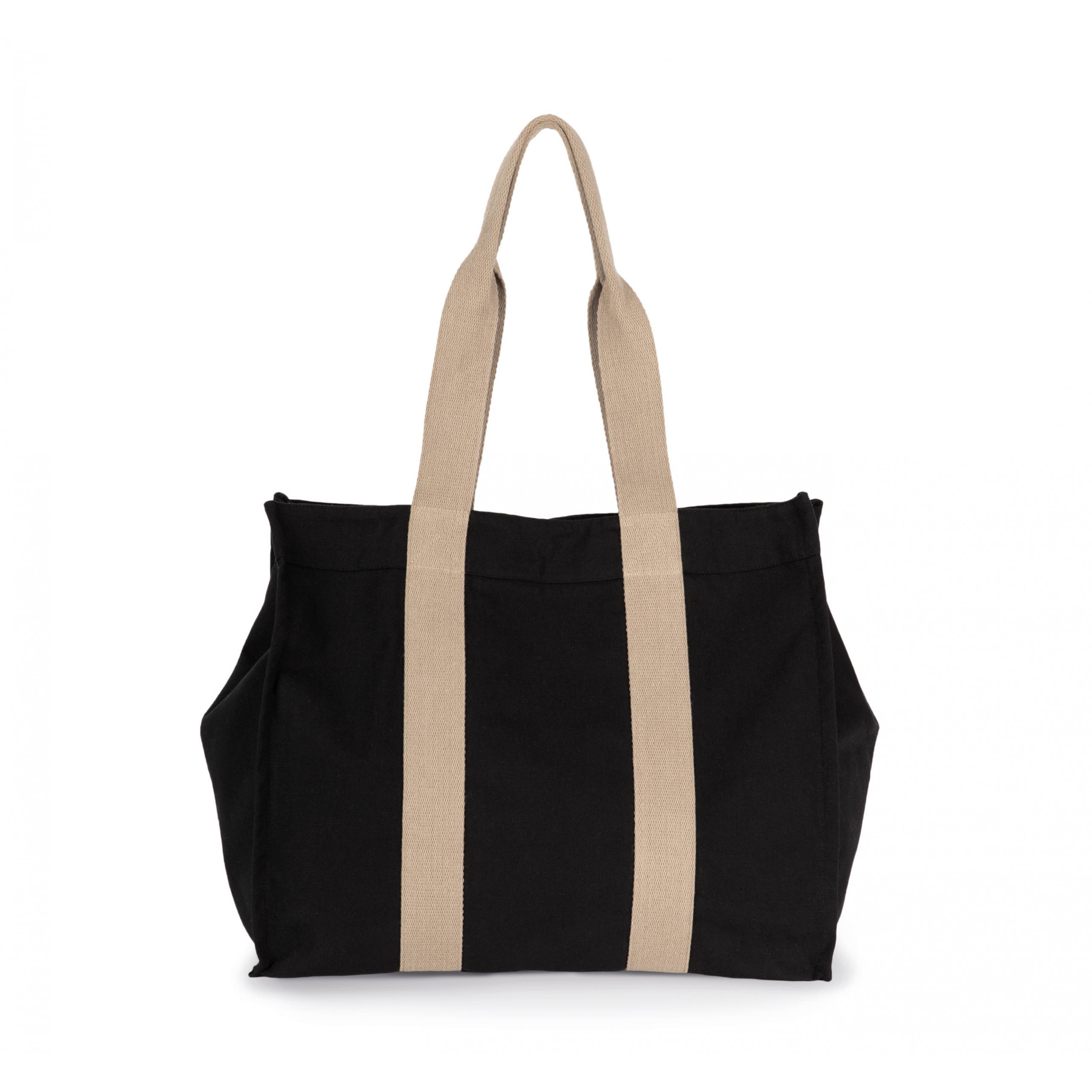 Kimood - Grand sac shopping à soufflet recyclé - Black Night / Hemp - One Size