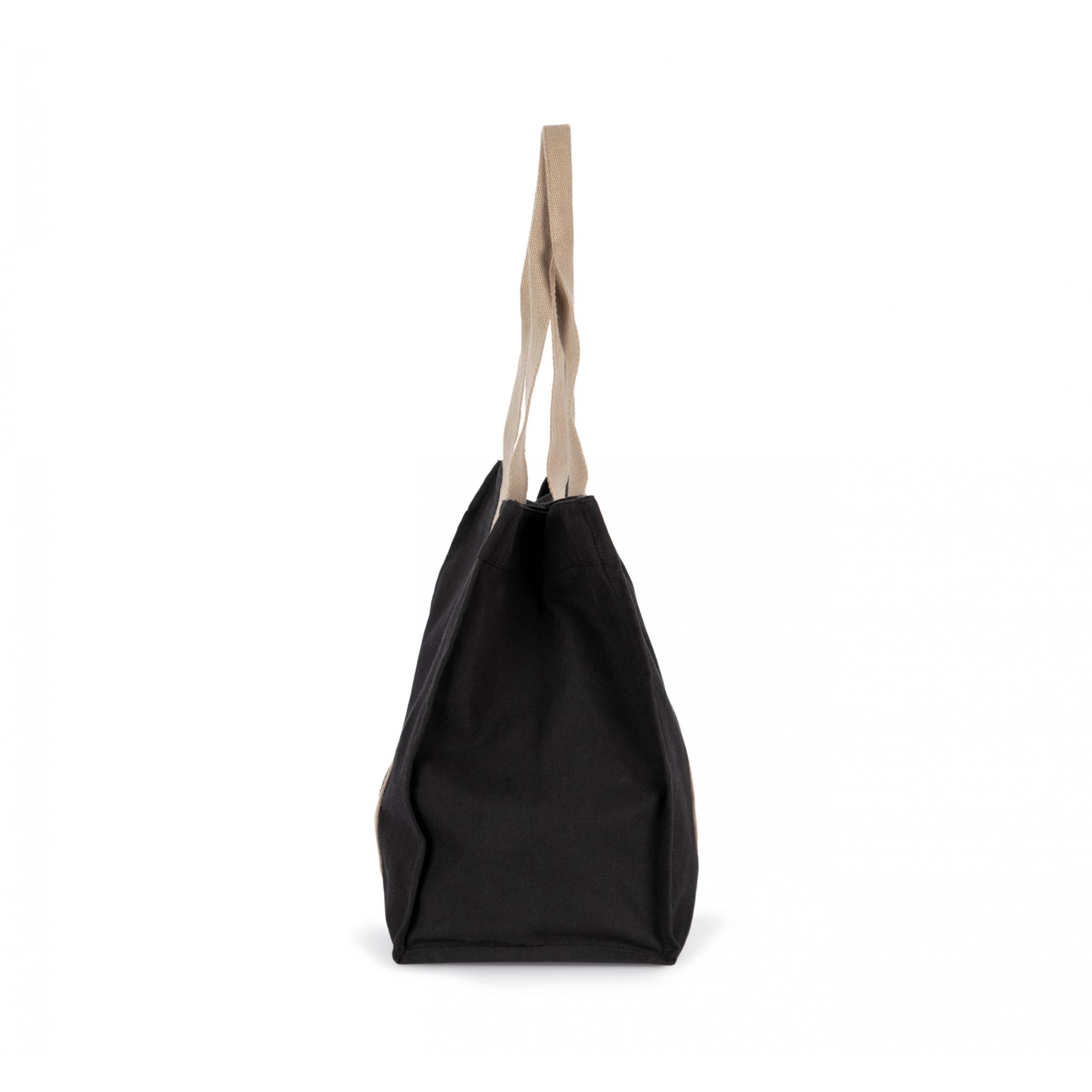 Kimood - Grand sac shopping à soufflet recyclé - Black Night / Hemp - One Size