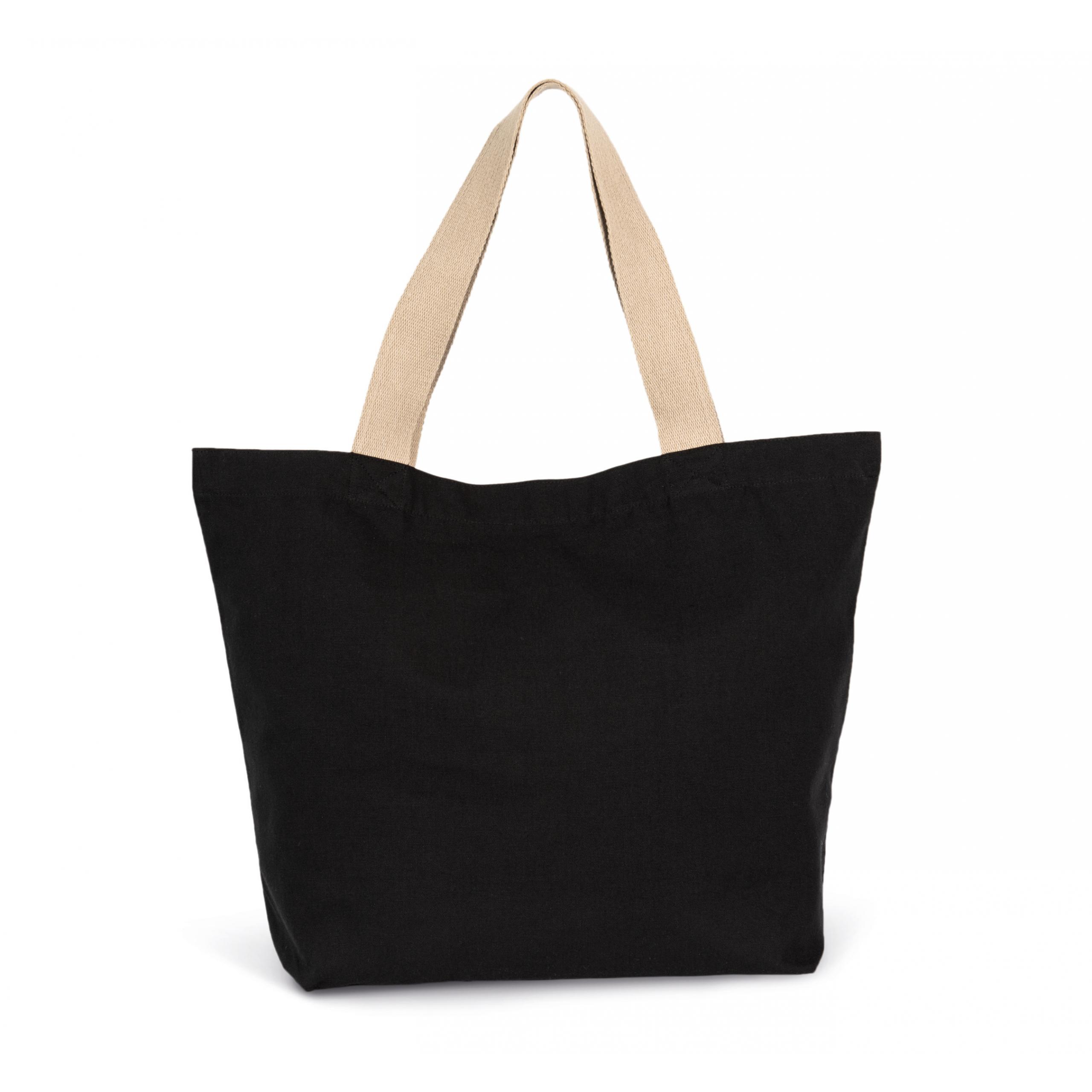 Kimood - Grand sac shopping recyclé à fond plat - Black Night / Hemp - One Size