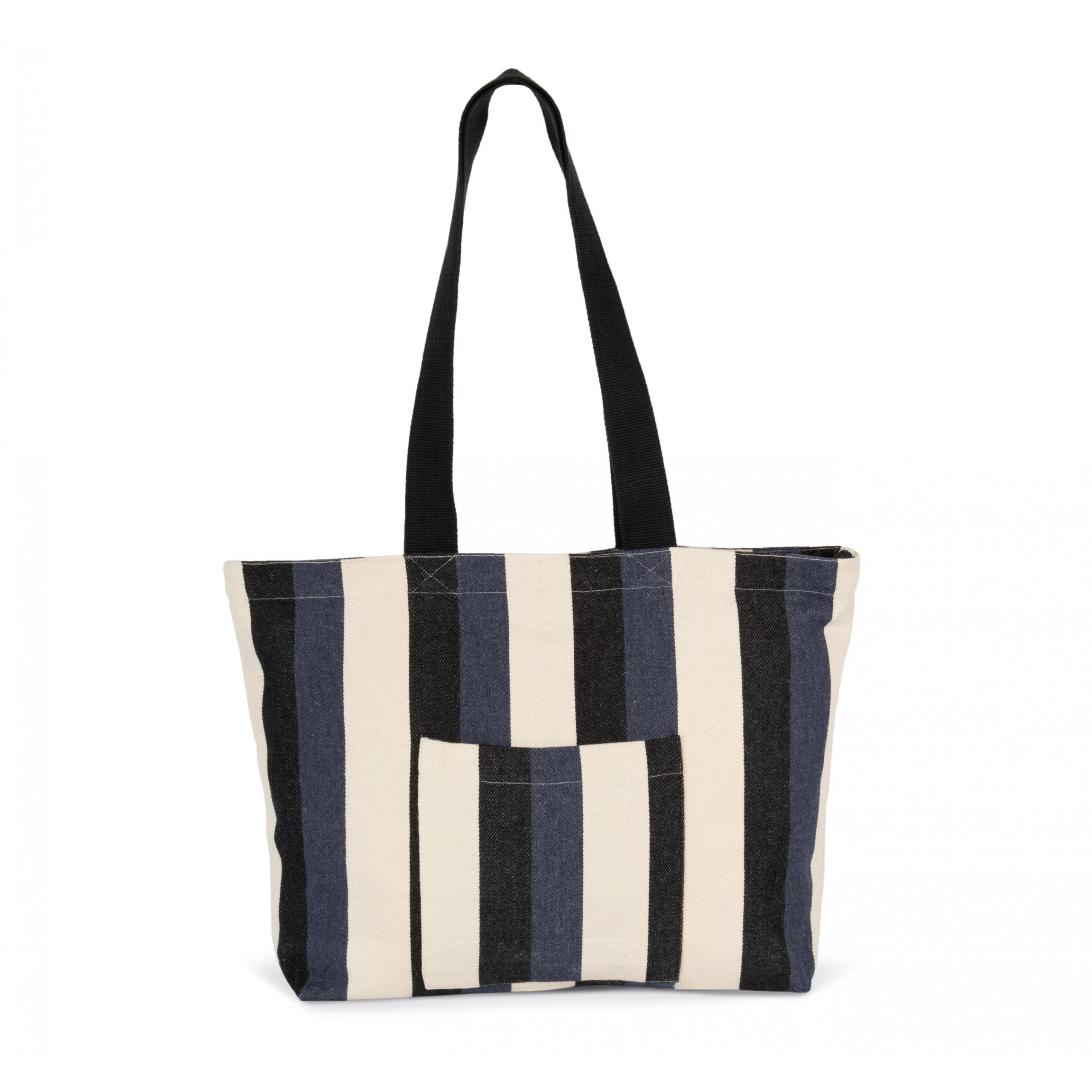 Kimood - Sac Shopping recyclé- Motif rayé - Striped Marine - One Size