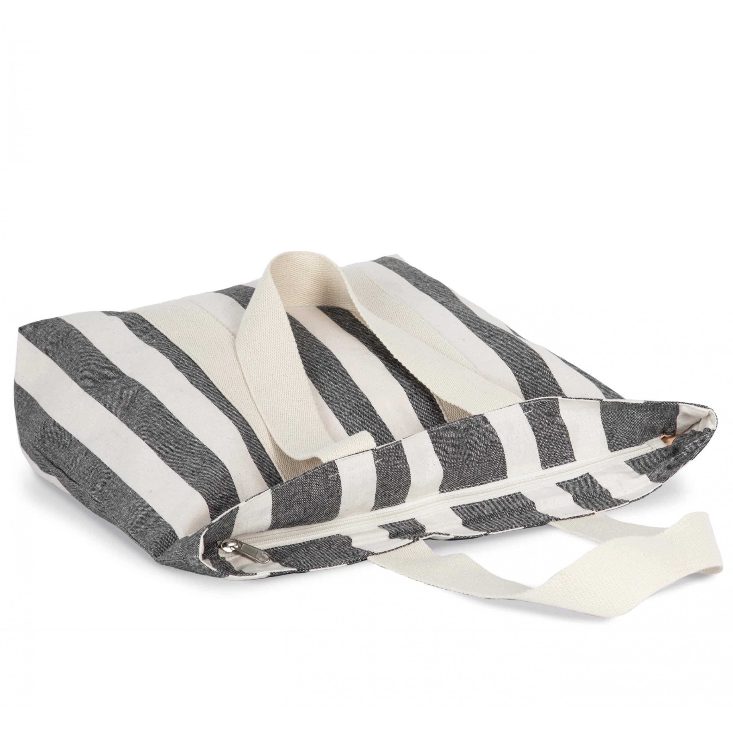 Kimood - Sac shopping recyclé - Motifs rayés - Striped Ecume - One Size