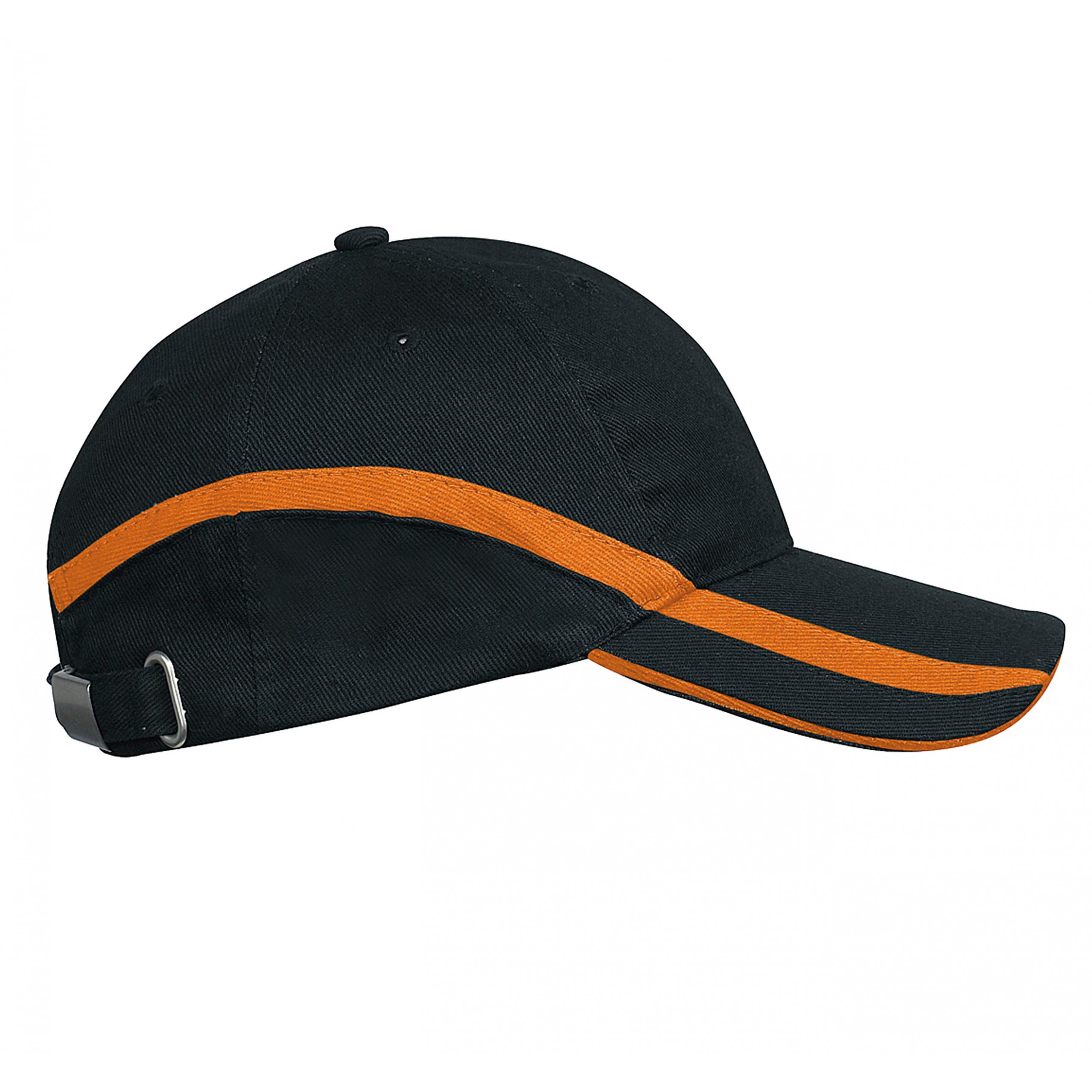 K-up - TEAM - CASQUETTE BICOLORE 6 PANNEAUX - Black / Orange - One Size