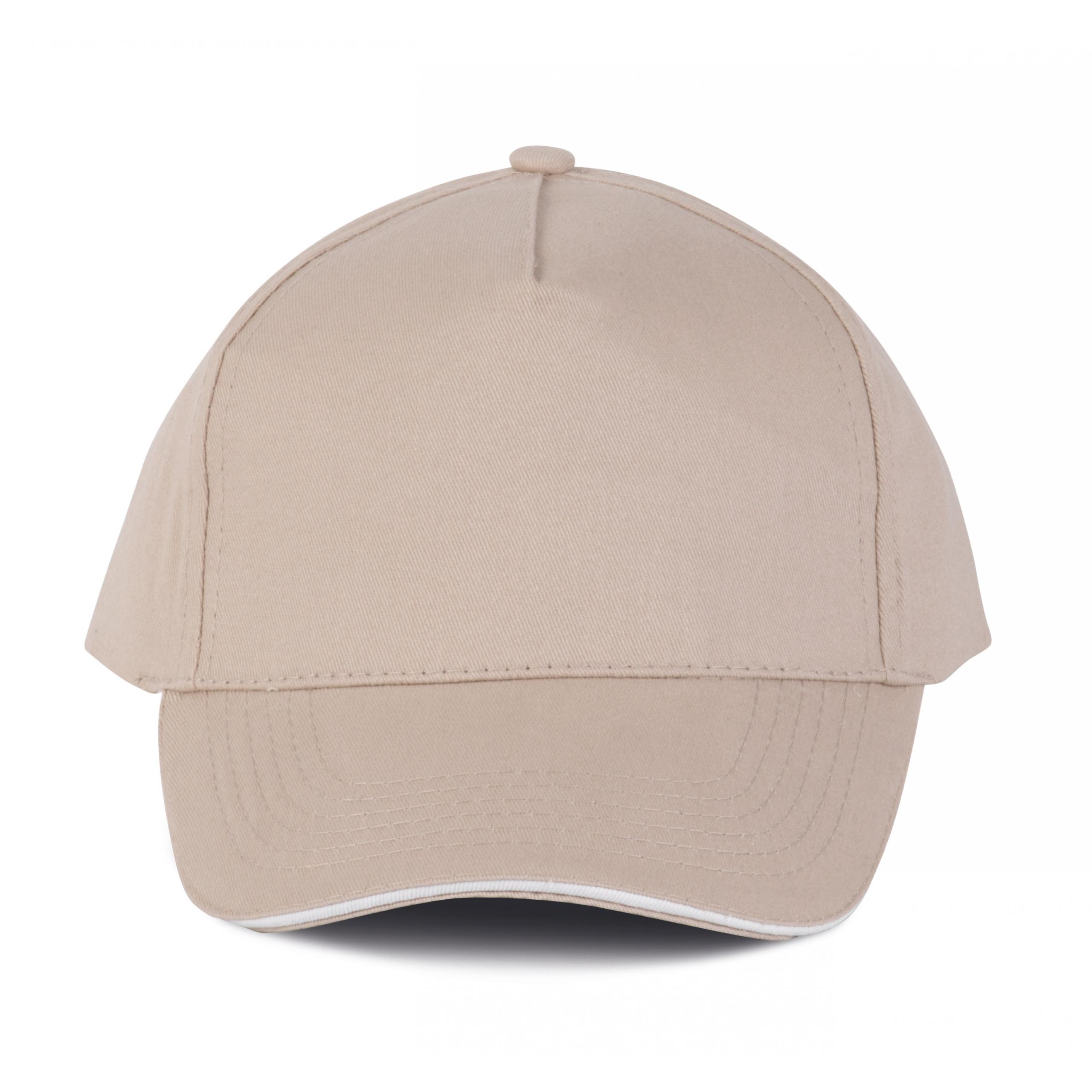 K-up - CASQUETTE AVEC SANDWICH CONTRASTÉ - 5 PANNEAUX - Beige / White - One Size