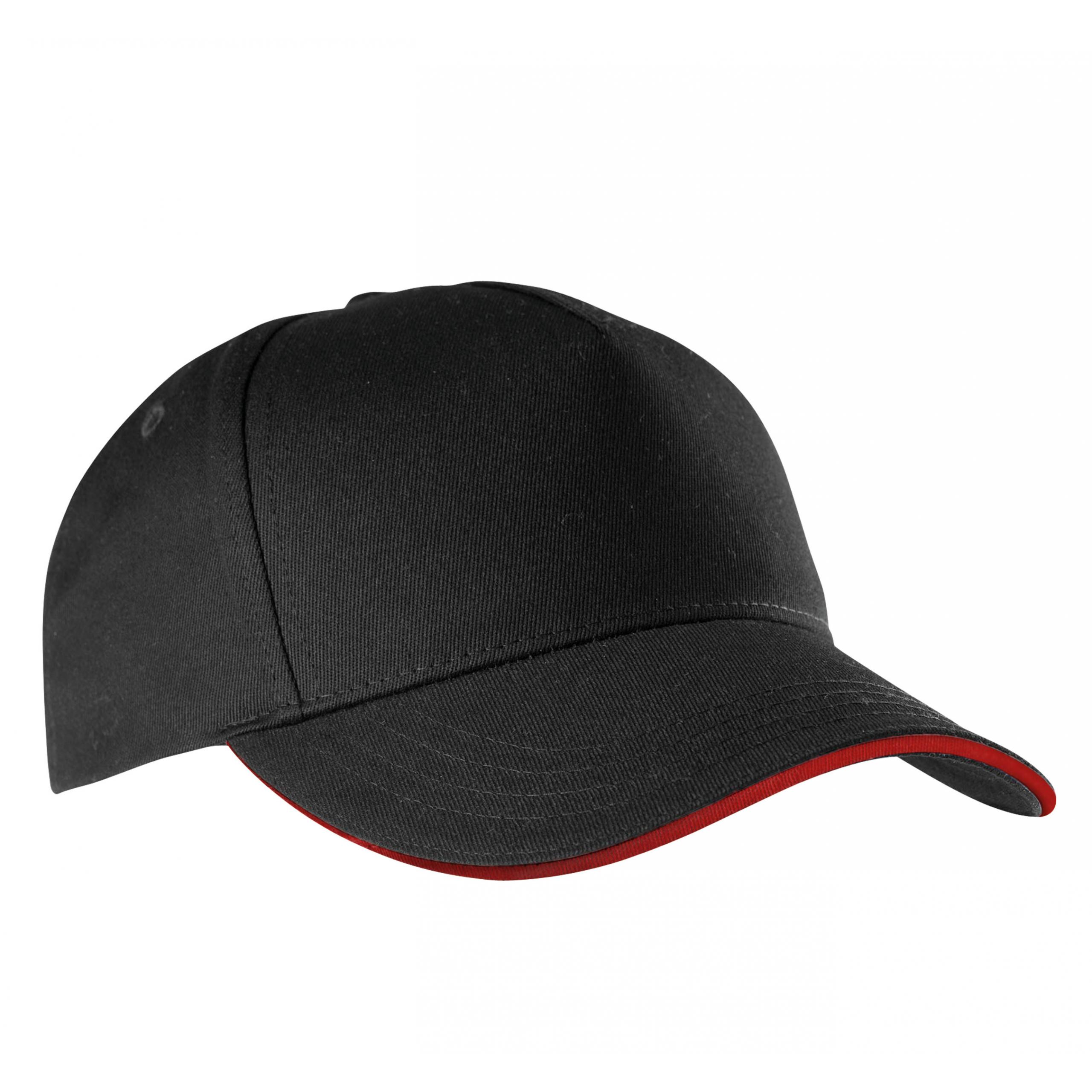 K-up - CASQUETTE SANDWICH CONTRASTÉ - 5 PANNEAUX - Black / Red - One Size